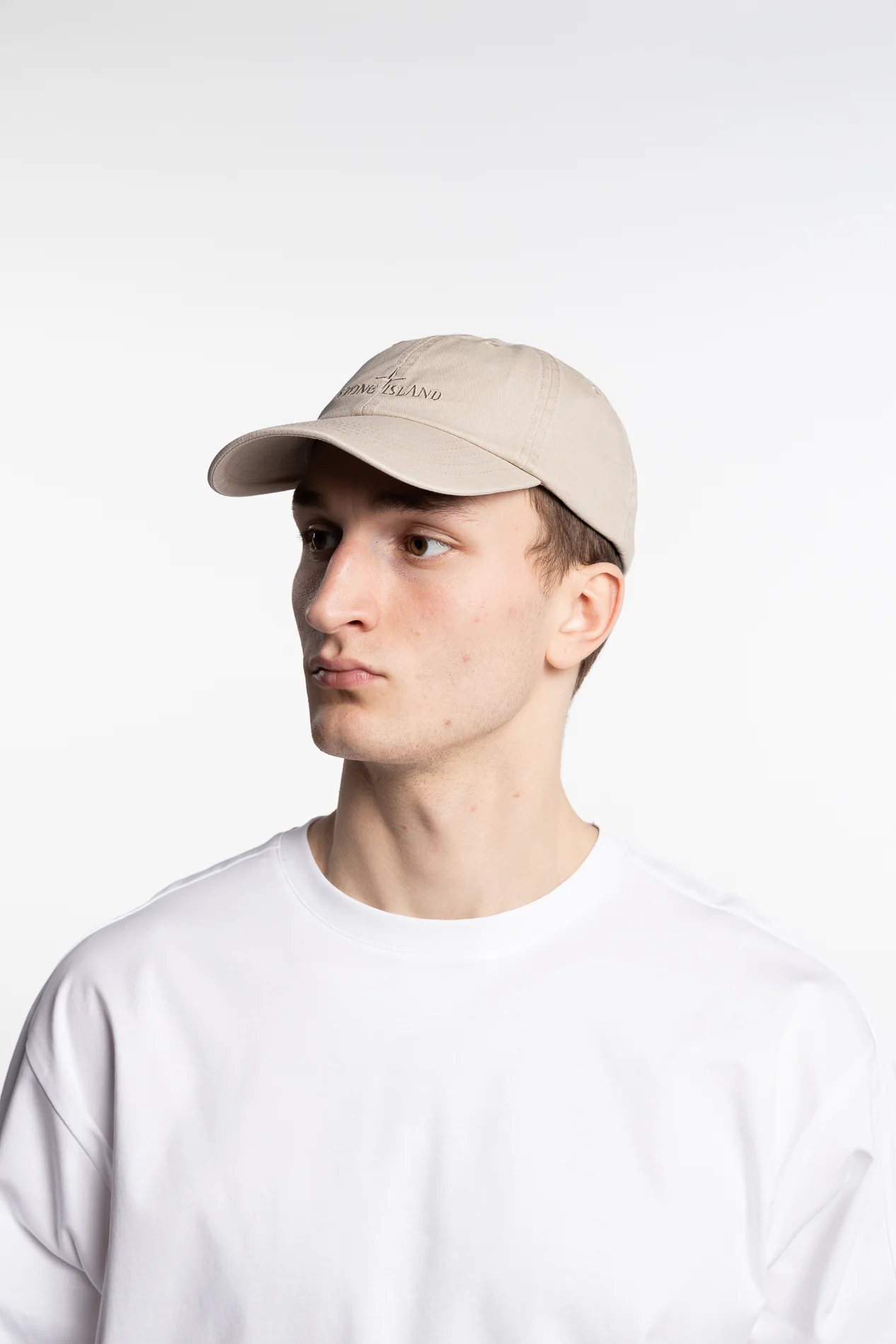 Baseball Cap With Compass Logo Beige - Image 2