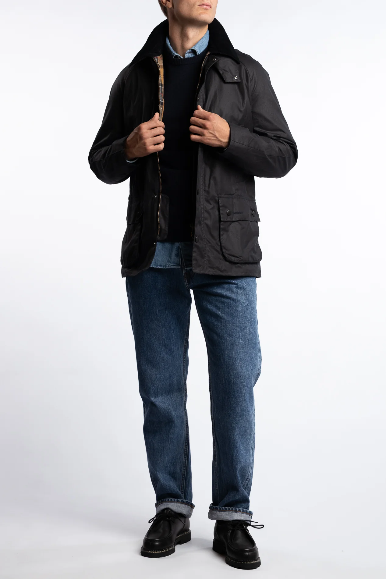 Ashby Wax Jacket Navy - Image 5