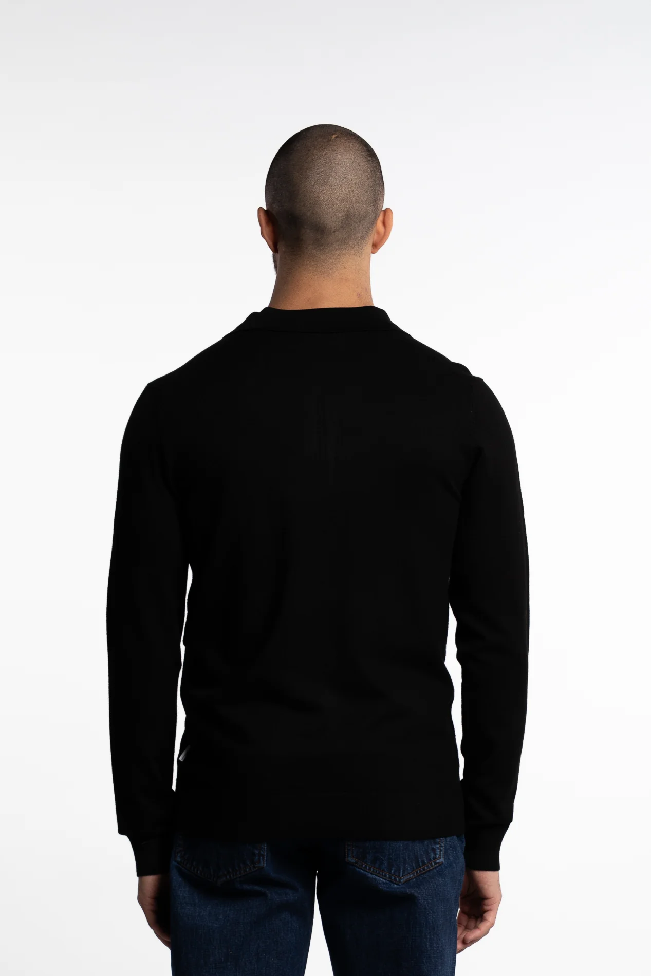 Ecovero LS Zip Polo Black - Image 4