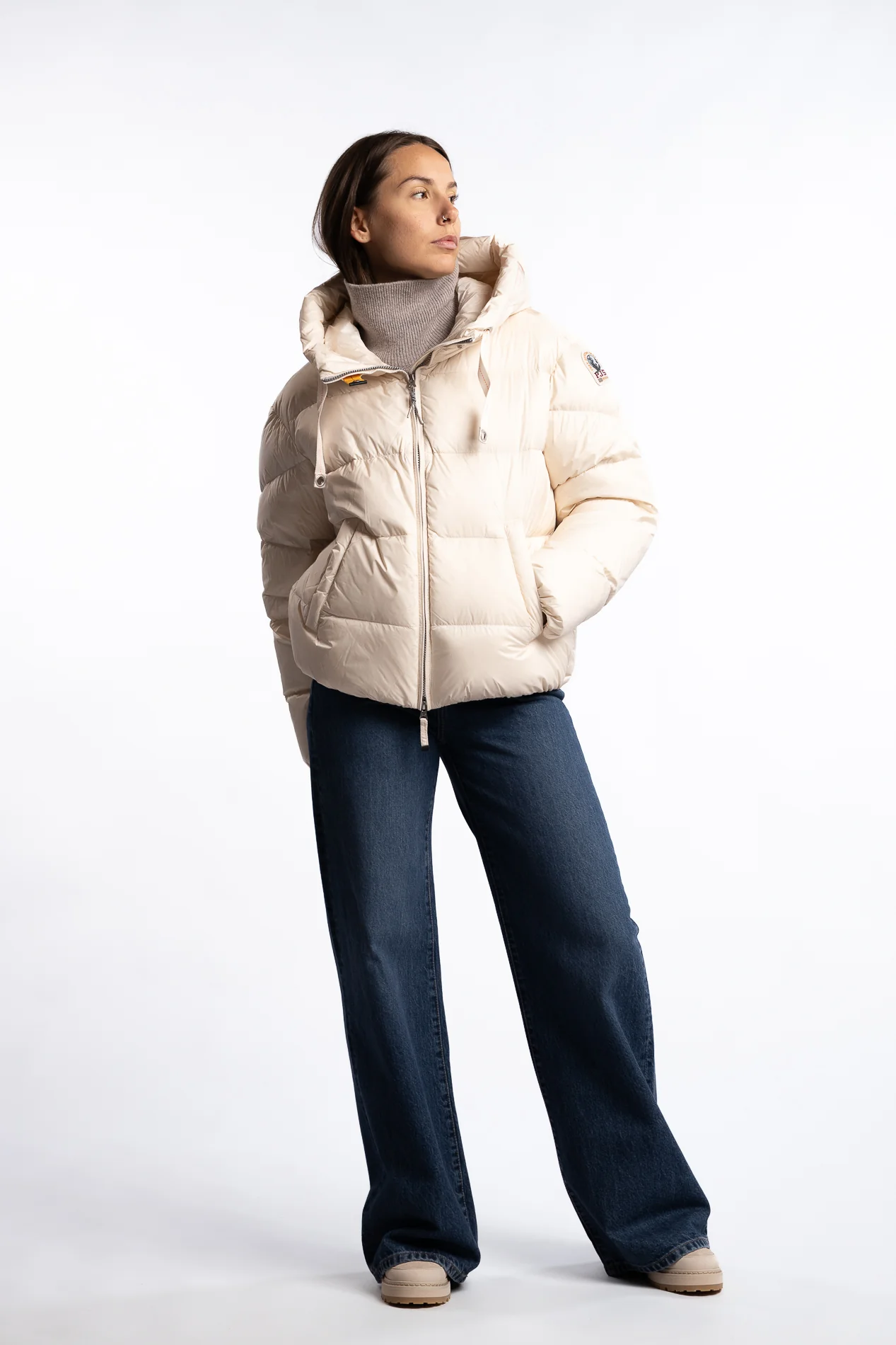 Tilly Hooded Down Jacket - Moonbeam - Image 5
