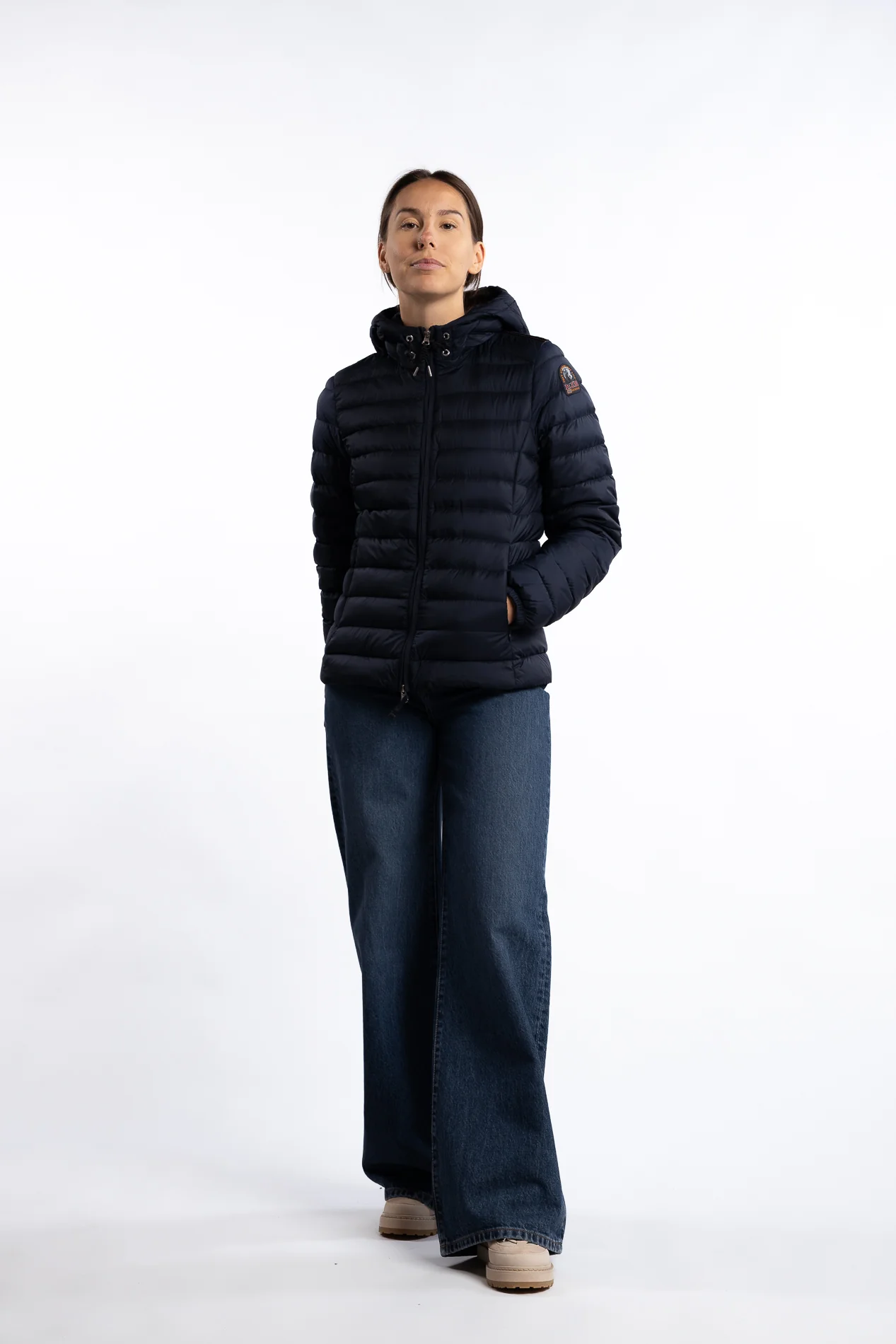 Genie Hooded Down Jacket- Blue Navy - Image 5