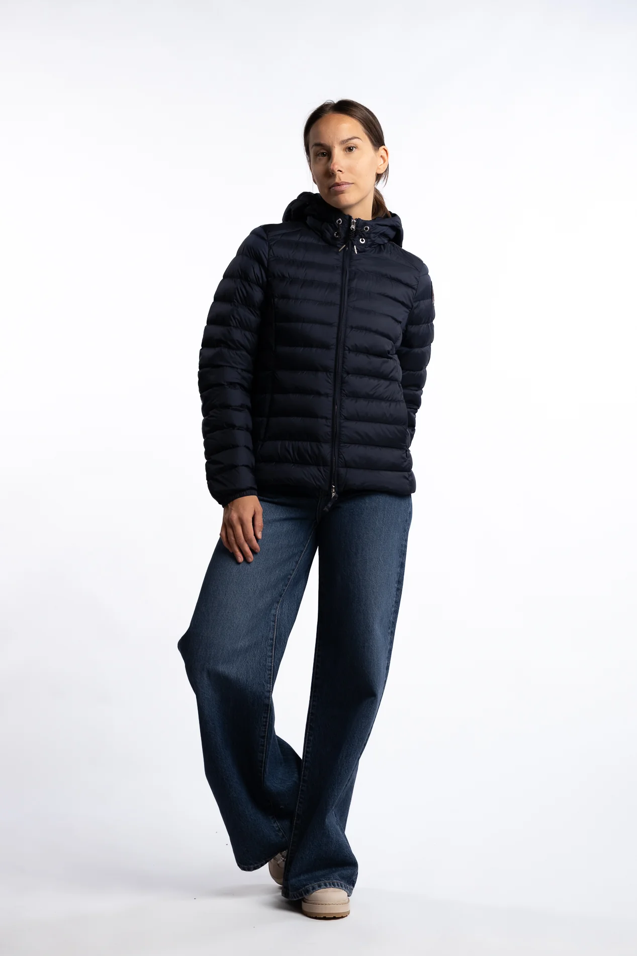 Genie Hooded Down Jacket- Blue Navy - Image 6