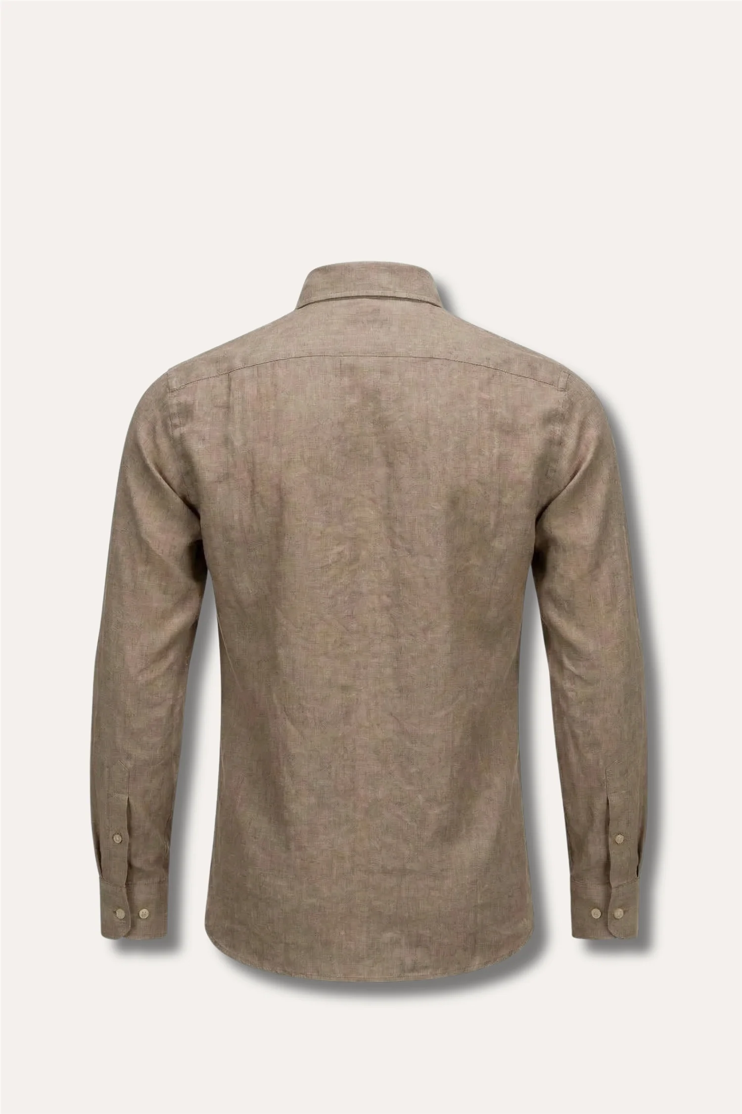 Linen Shirt Dark Beige - Image 2