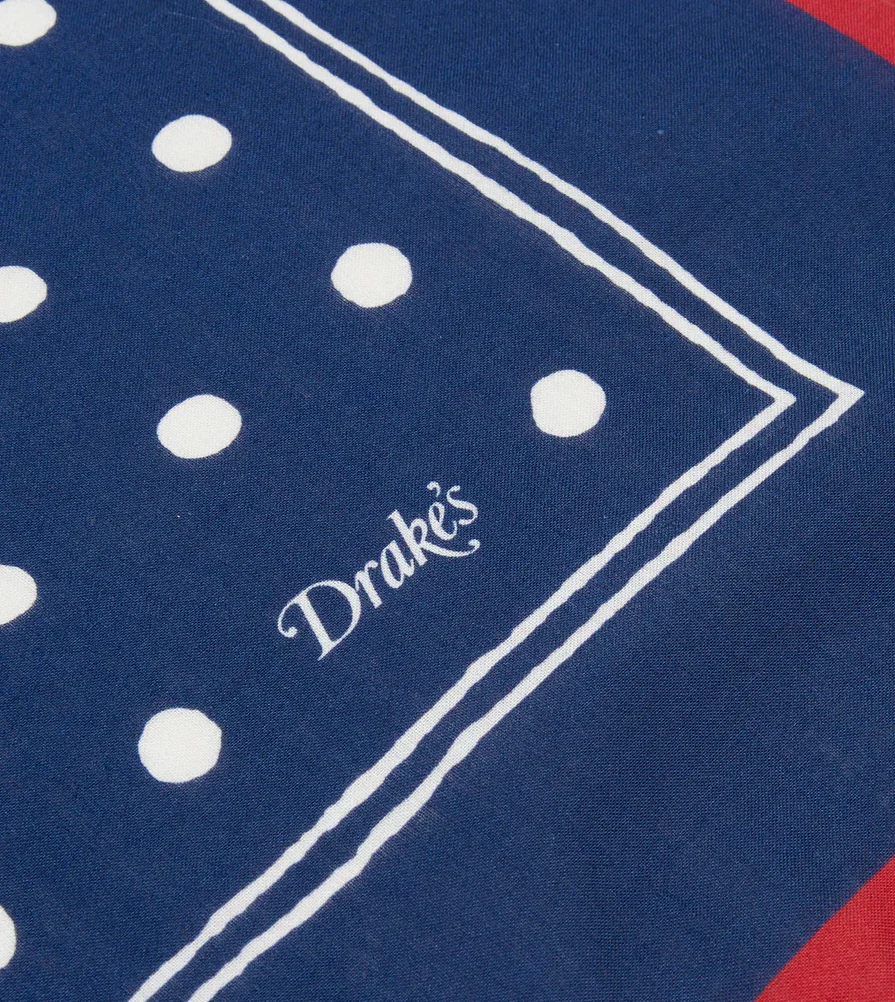 Polka Dot Print Bandana Navy - Image 2
