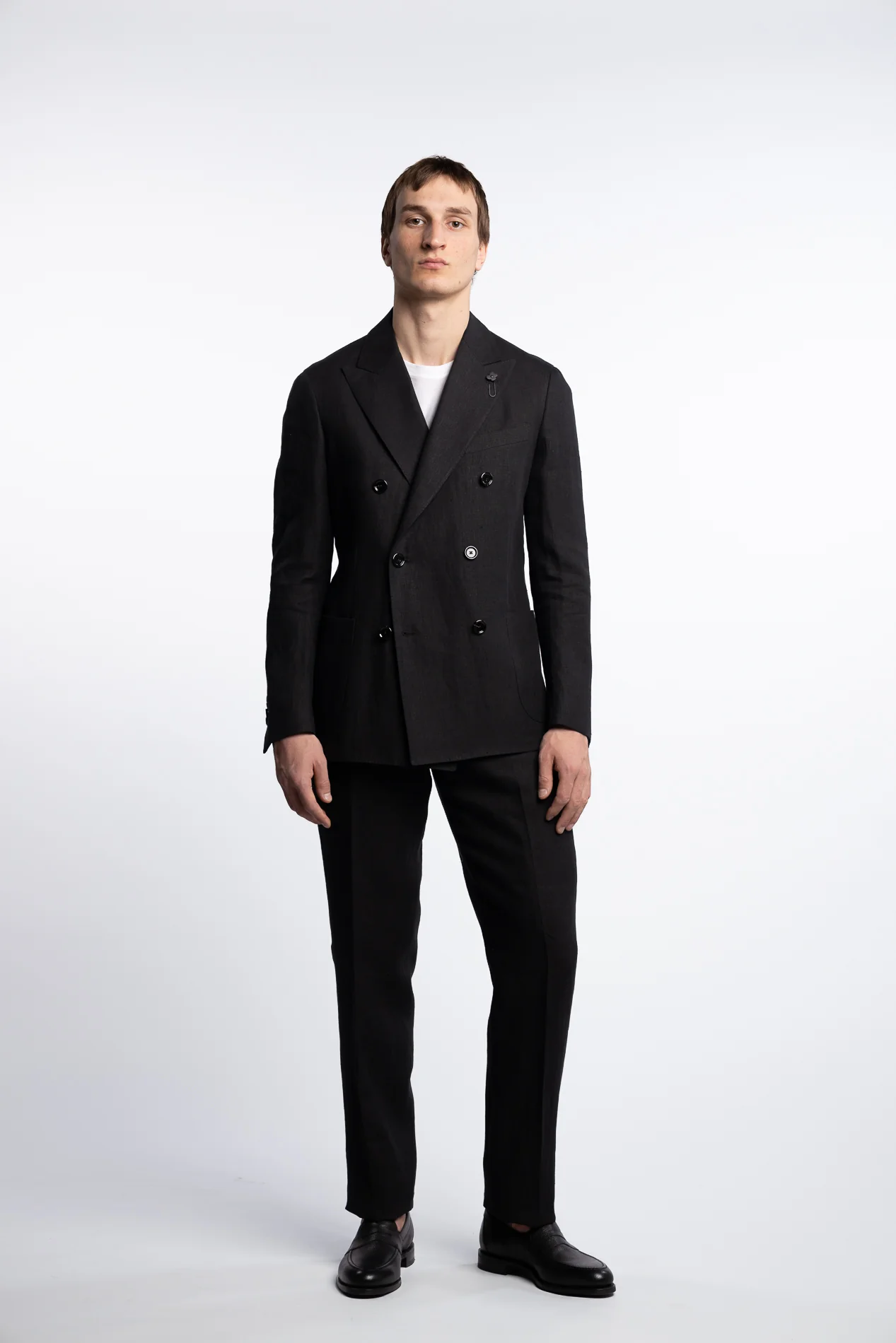 Irish Regular Fit Linen DB Blazer Black - Image 2