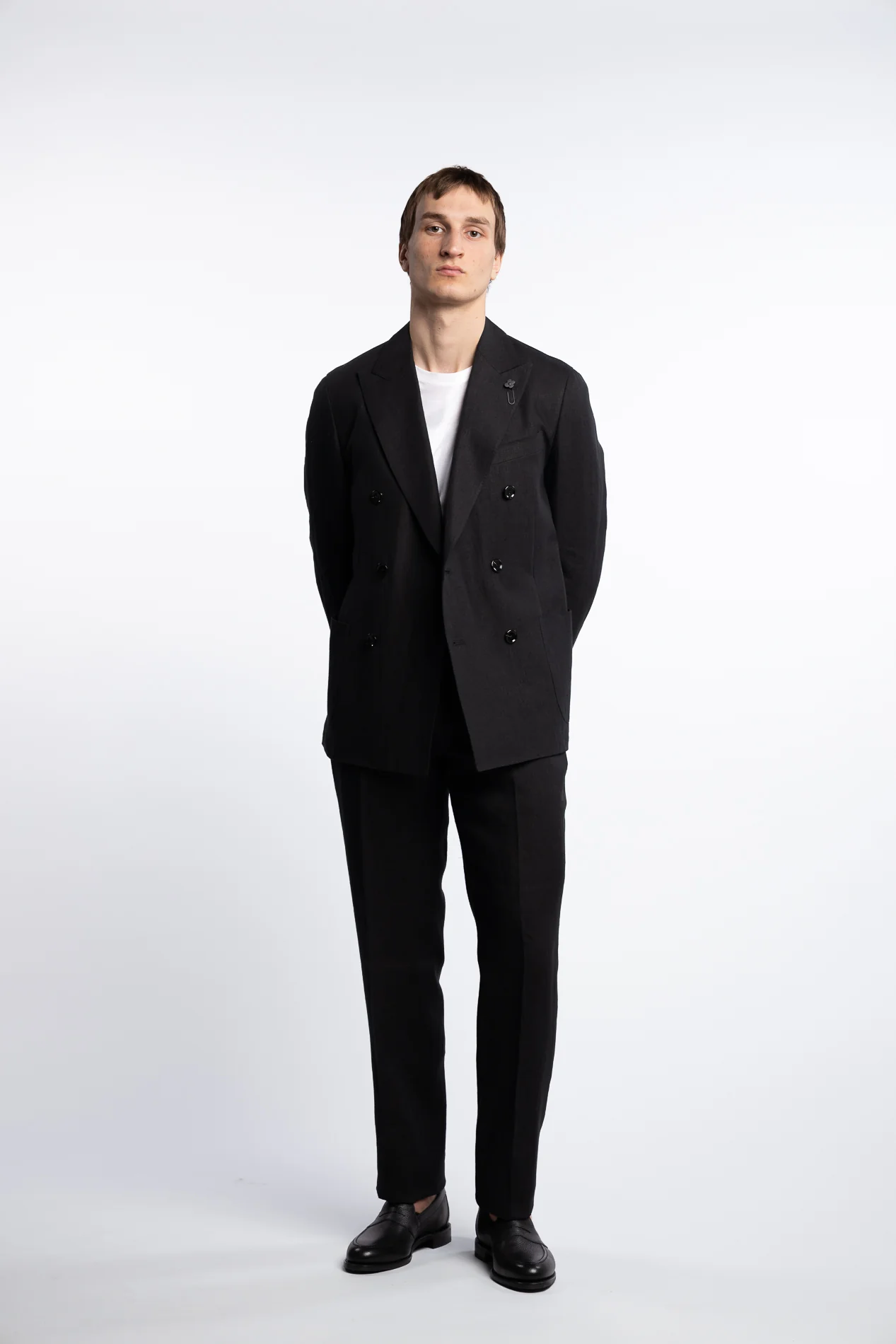 Irish Regular Fit Linen DB Blazer Black - Image 7