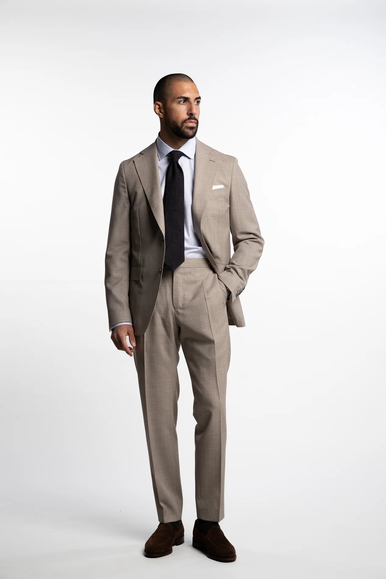 Sienna Slim Fit Wool Blazer Brown Desert - Image 2