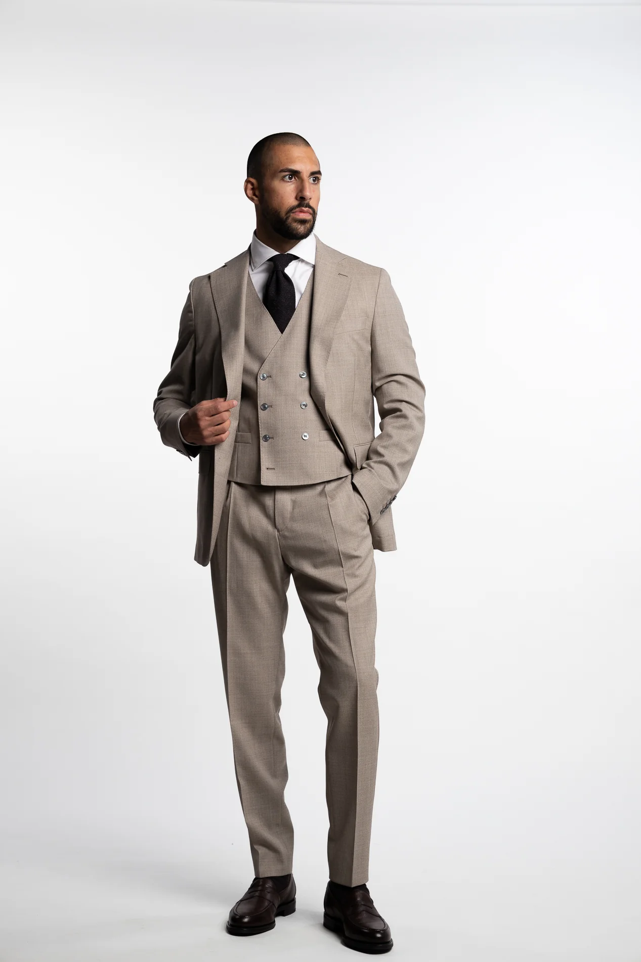 Sienna Slim Fit Wool Blazer Brown Desert - Image 8