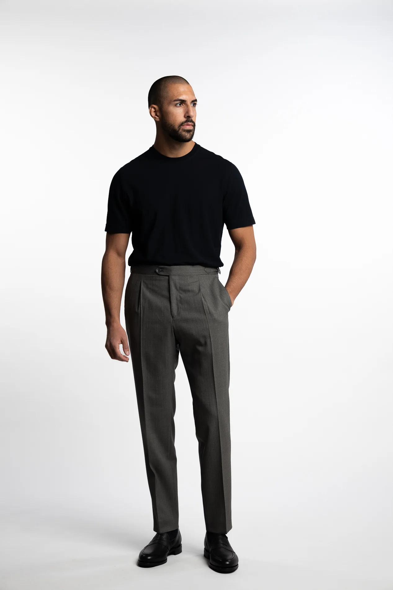 Prato Pleated Wool Trouser Mint Green - Image 2