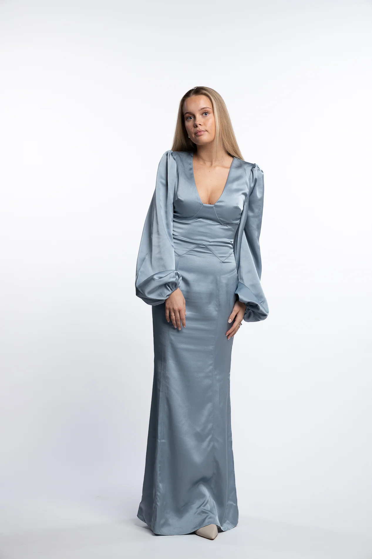 Andora Maxi Dress- Light Blue - Image 4