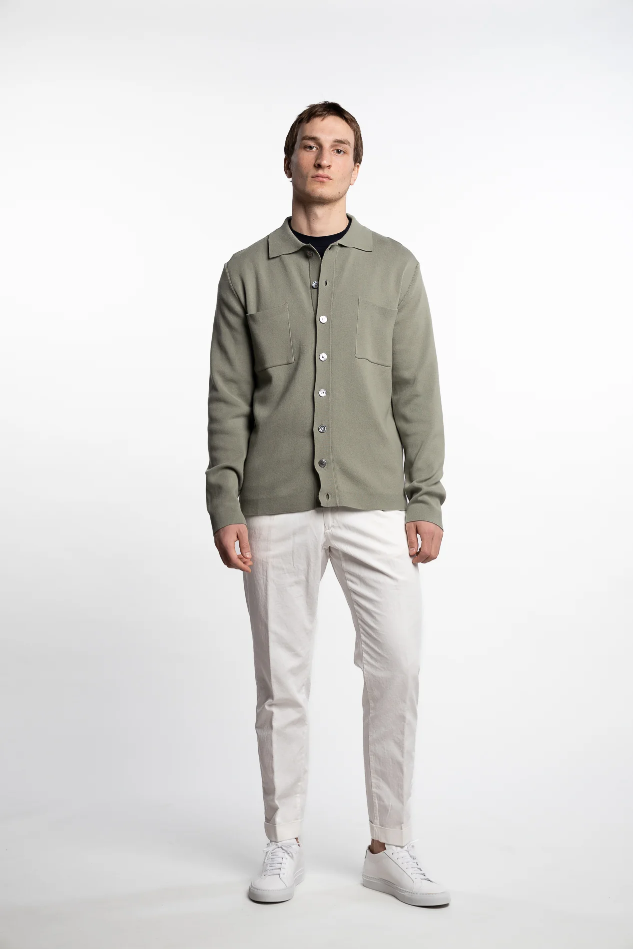 Cotton Overshirt Green - Image 5