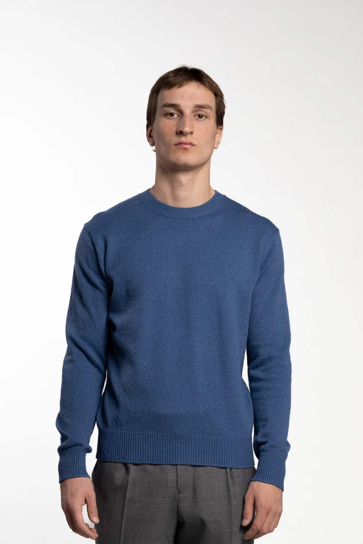Knitted Cotton Round Neck Cobalto - Image 2