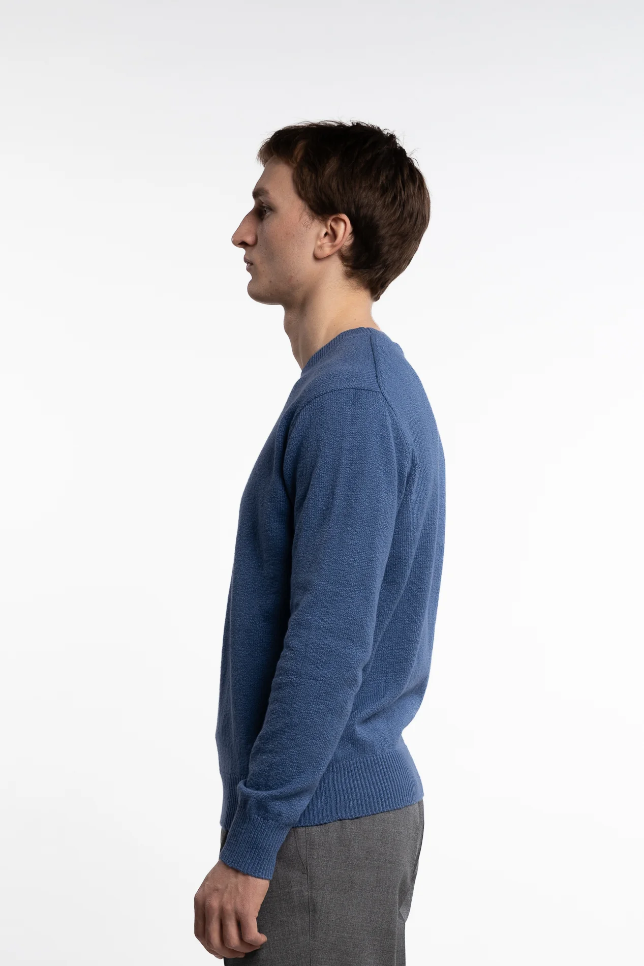 Knitted Cotton Round Neck Cobalto - Image 8