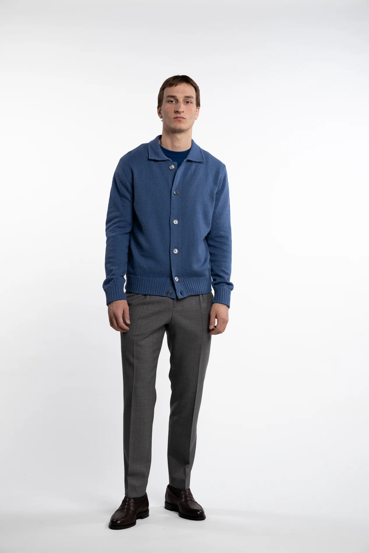 Knitted Cotton Cardigan Cobalto - Image 5