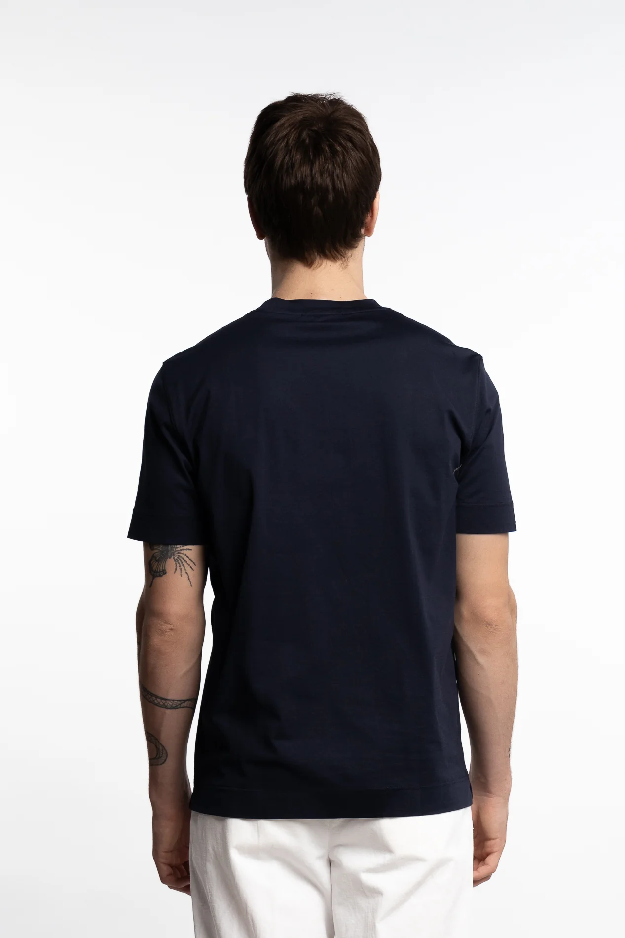 Filo Di Scozia Cotton T-Shirt Navy - Image 4
