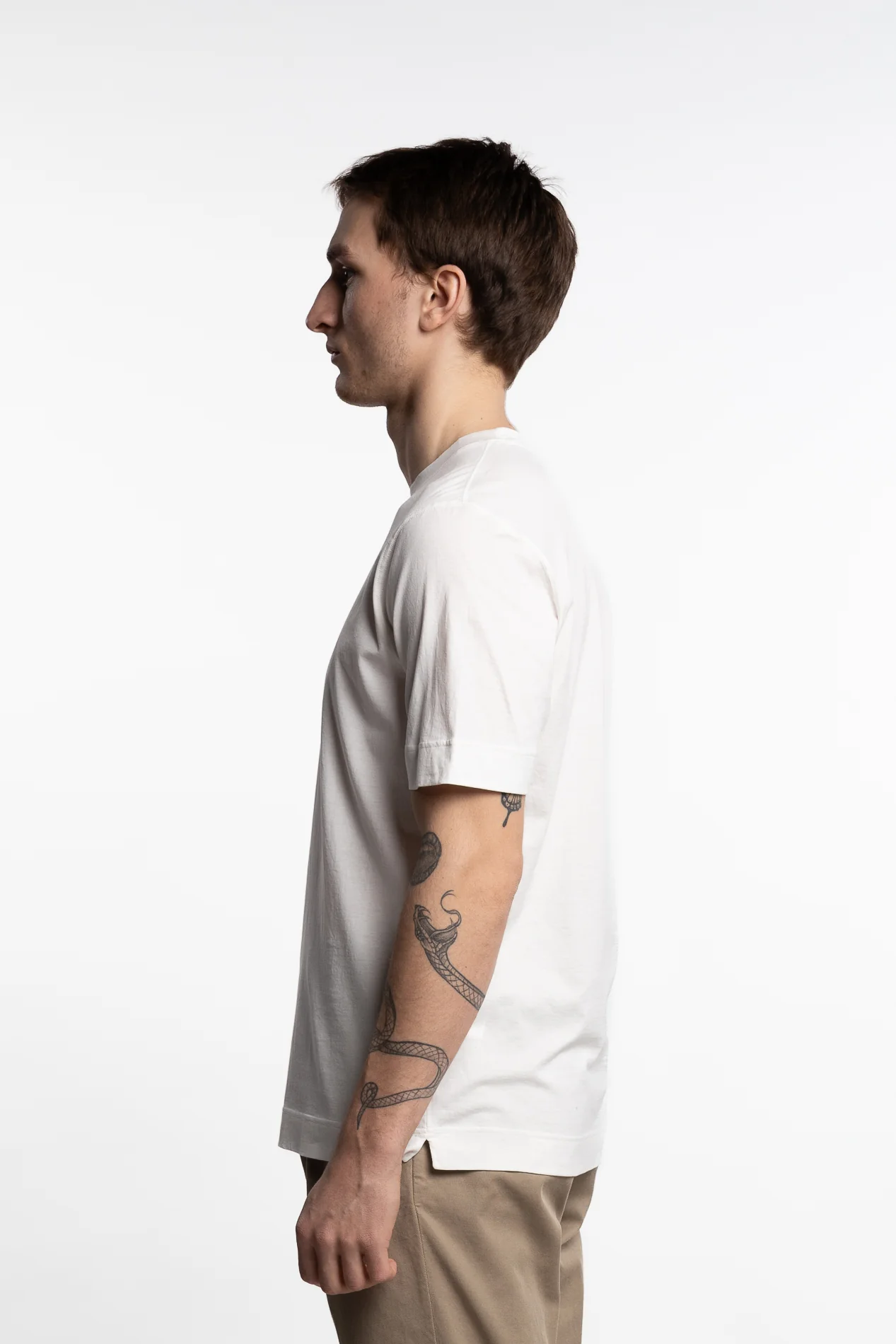 Filo Di Scozia Cotton T-Shirt Cream - Image 3