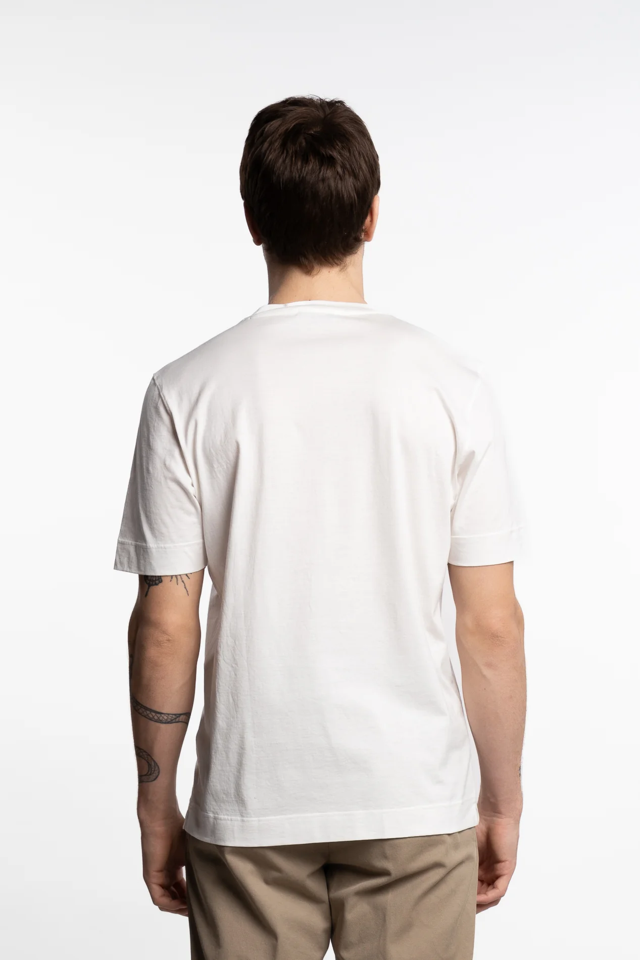 Filo Di Scozia Cotton T-Shirt Cream - Image 4