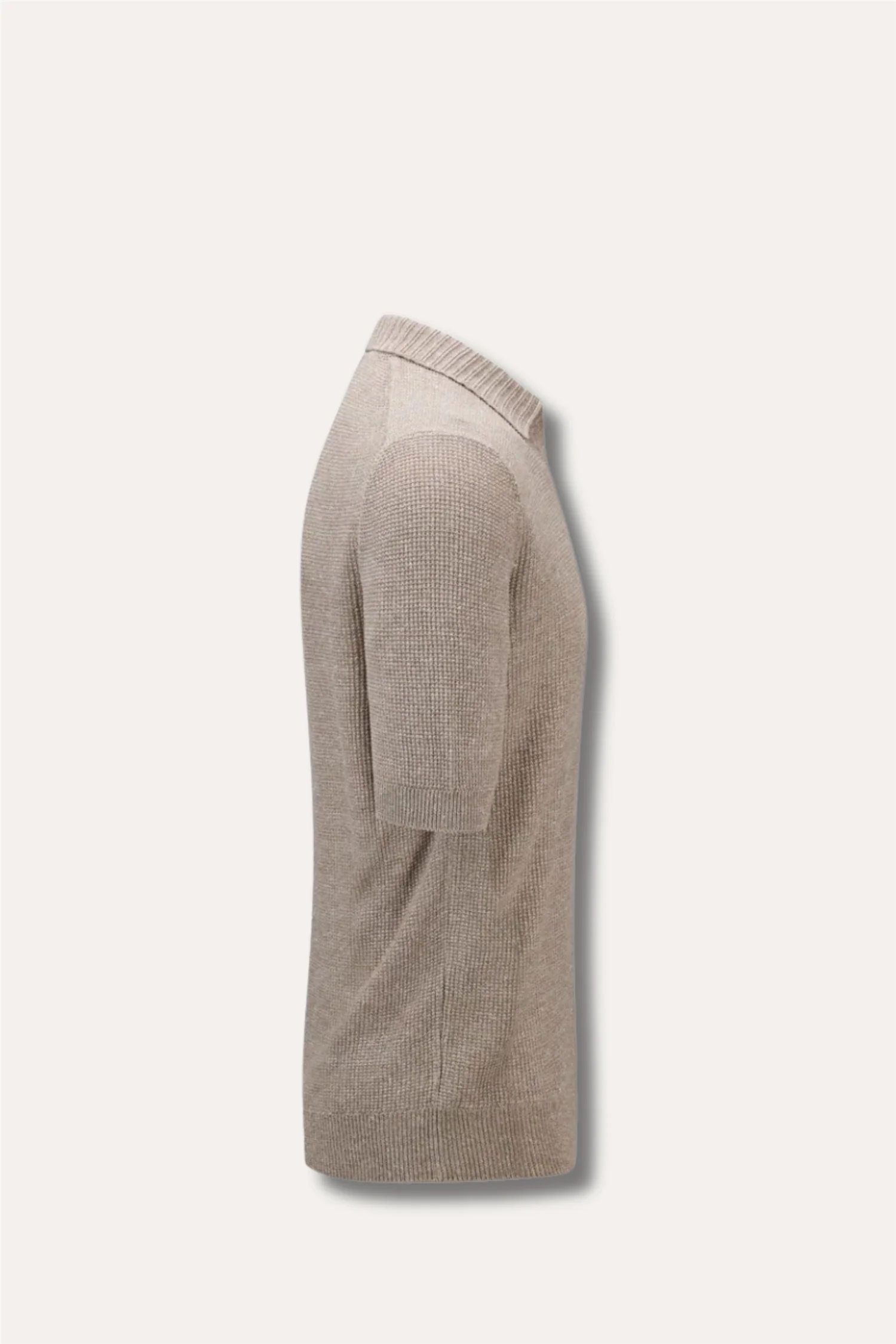 Cotton/Linen Chicco Di Riso Polo Short Sleeve Beige - Image 3