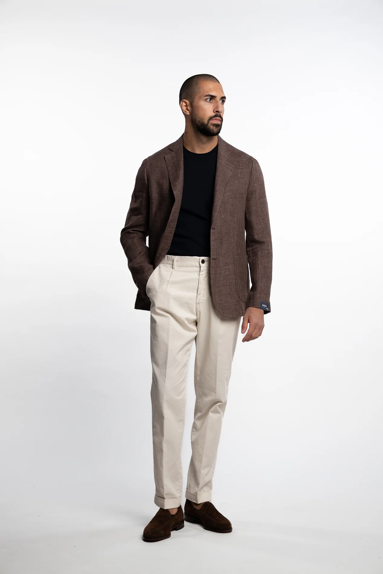 Wool/Linen Easywear Blazer Brown - Image 6