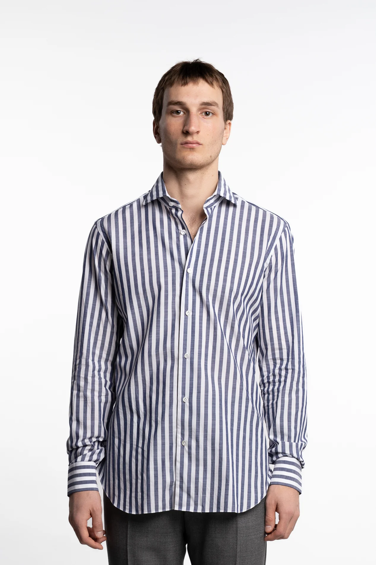 Culto Cotton Shirt Blue/White Stripes - Image 2