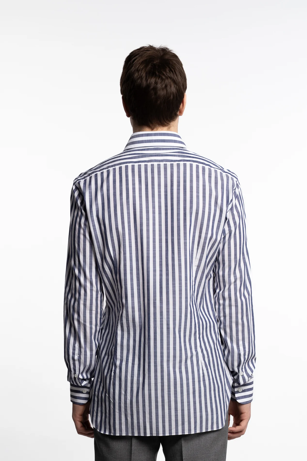 Culto Cotton Shirt Blue/White Stripes - Image 4