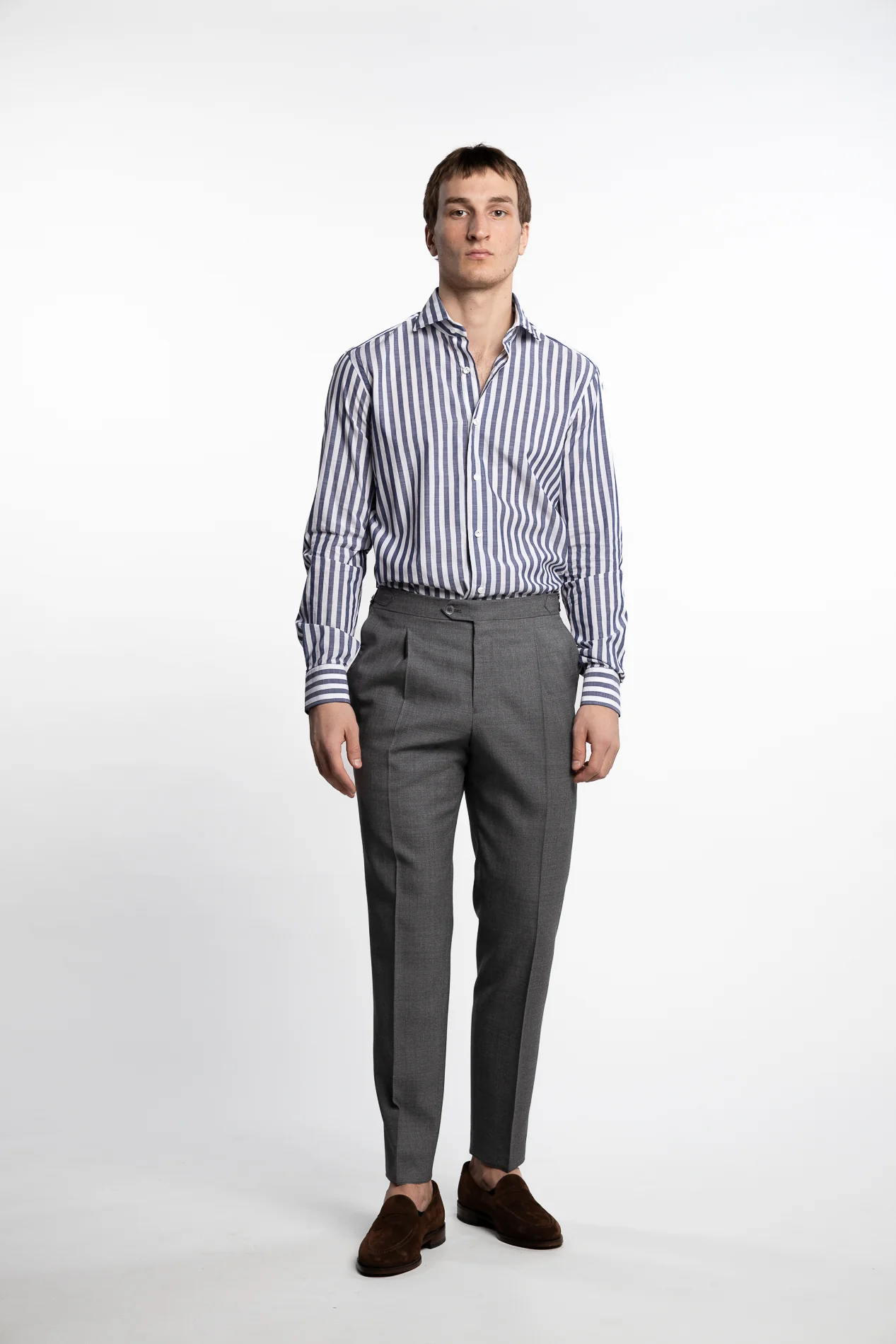 Culto Cotton Shirt Blue/White Stripes - Image 5
