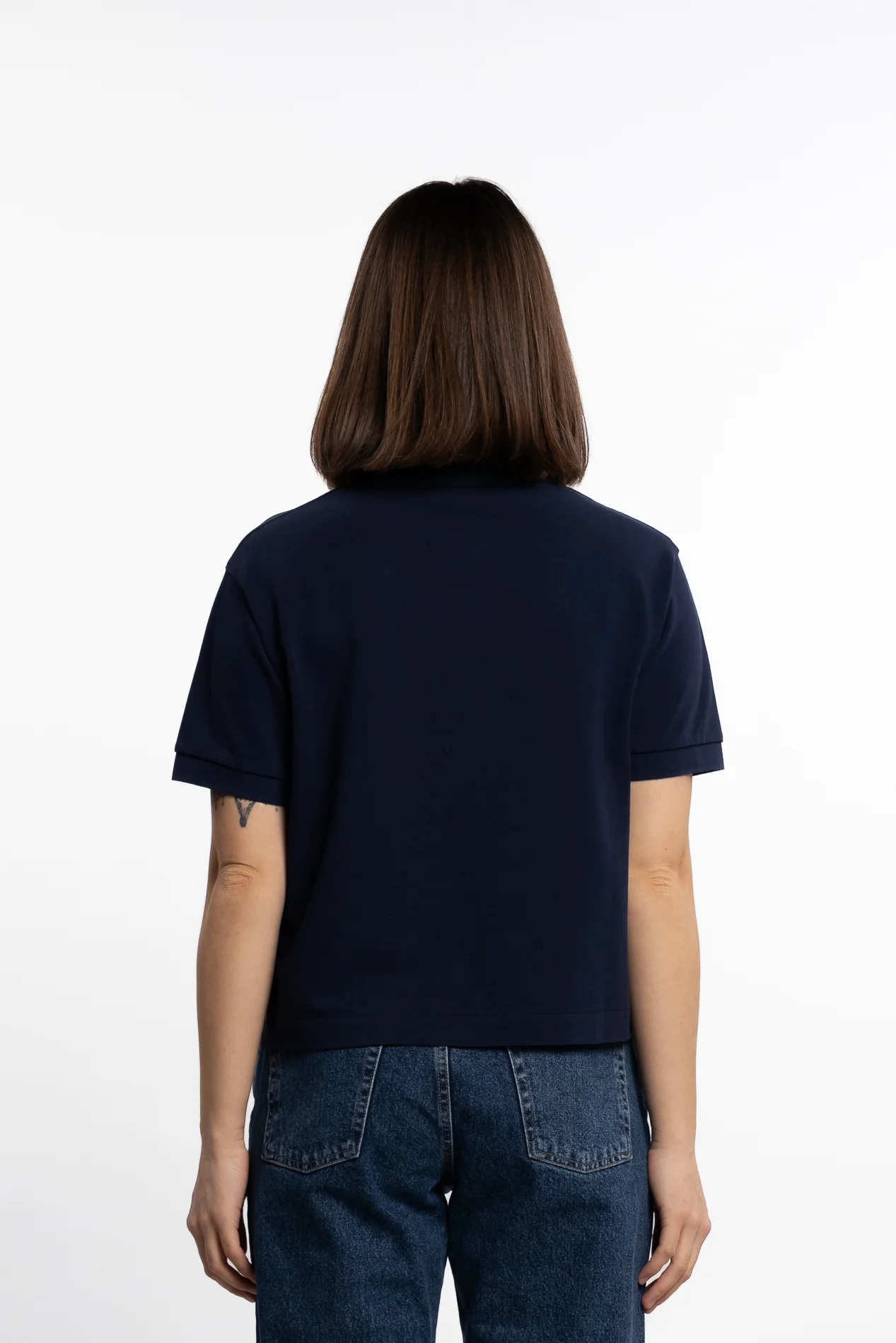 H&W Crest Pique Polo- Dark Navy - Image 4