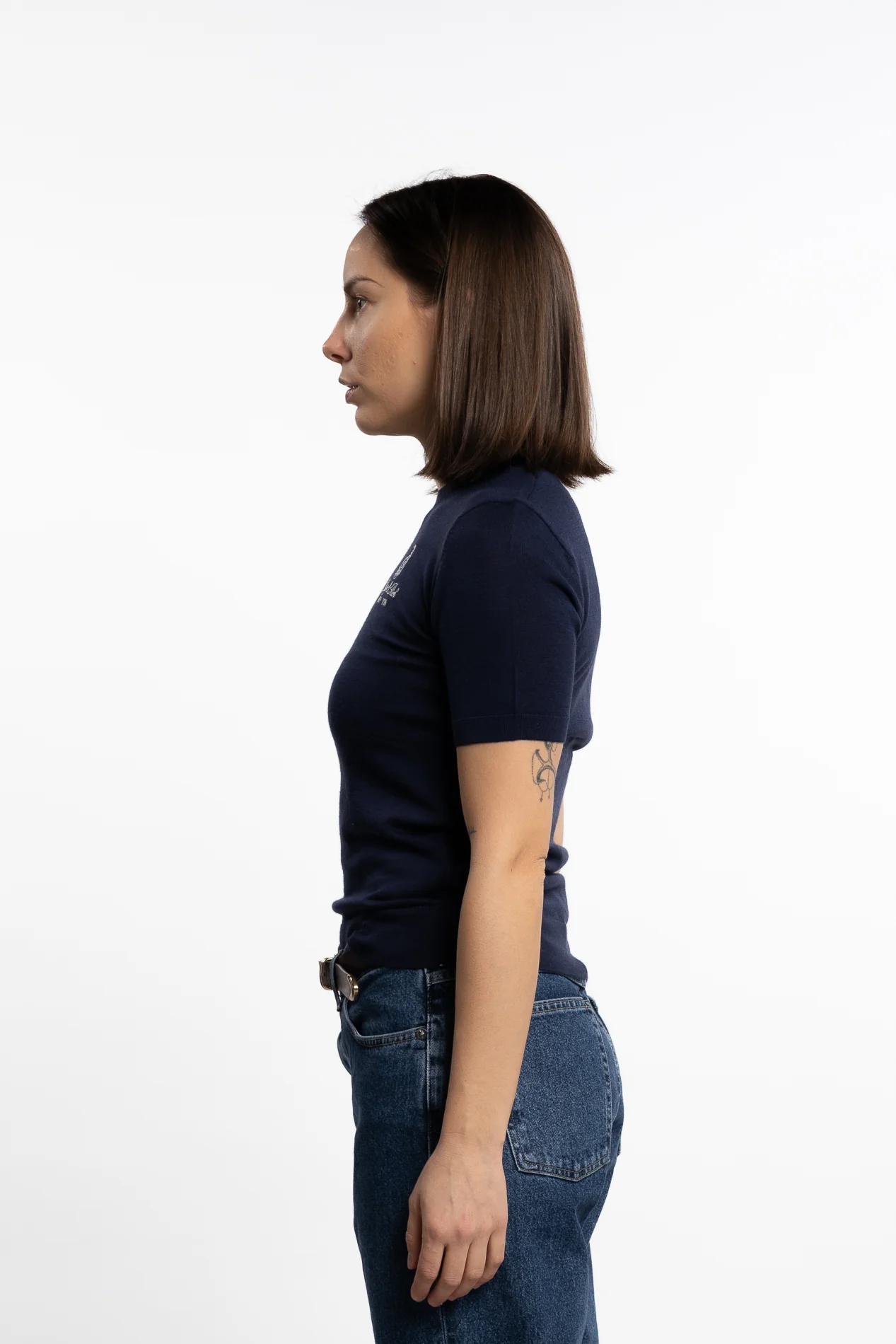 Vendome SS Merino Sweater- Navy - Image 3