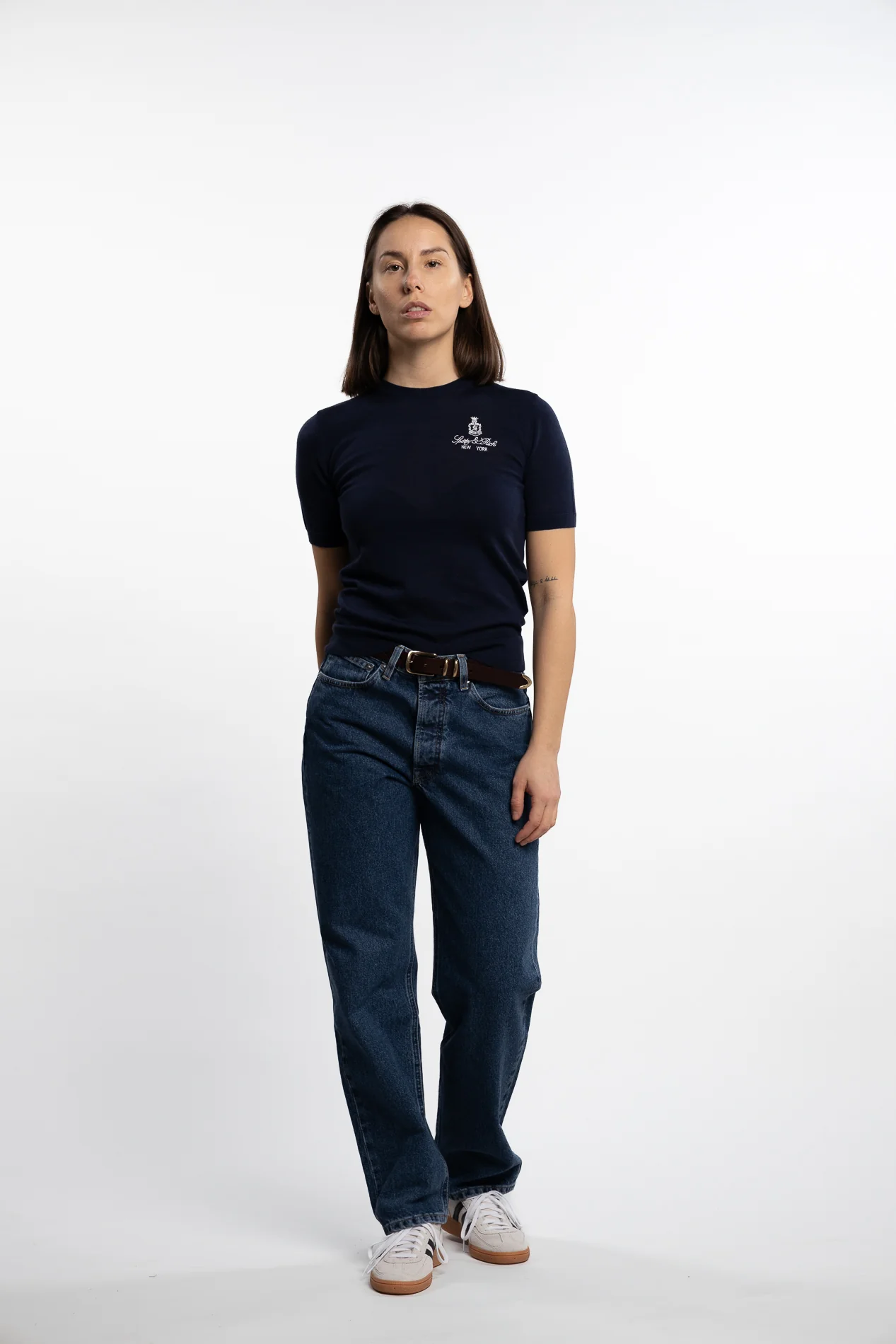 Vendome SS Merino Sweater- Navy - Image 5