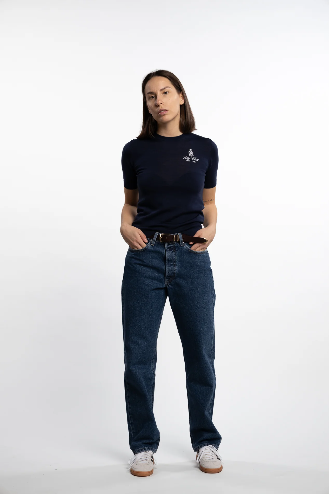 Vendome SS Merino Sweater- Navy - Image 6