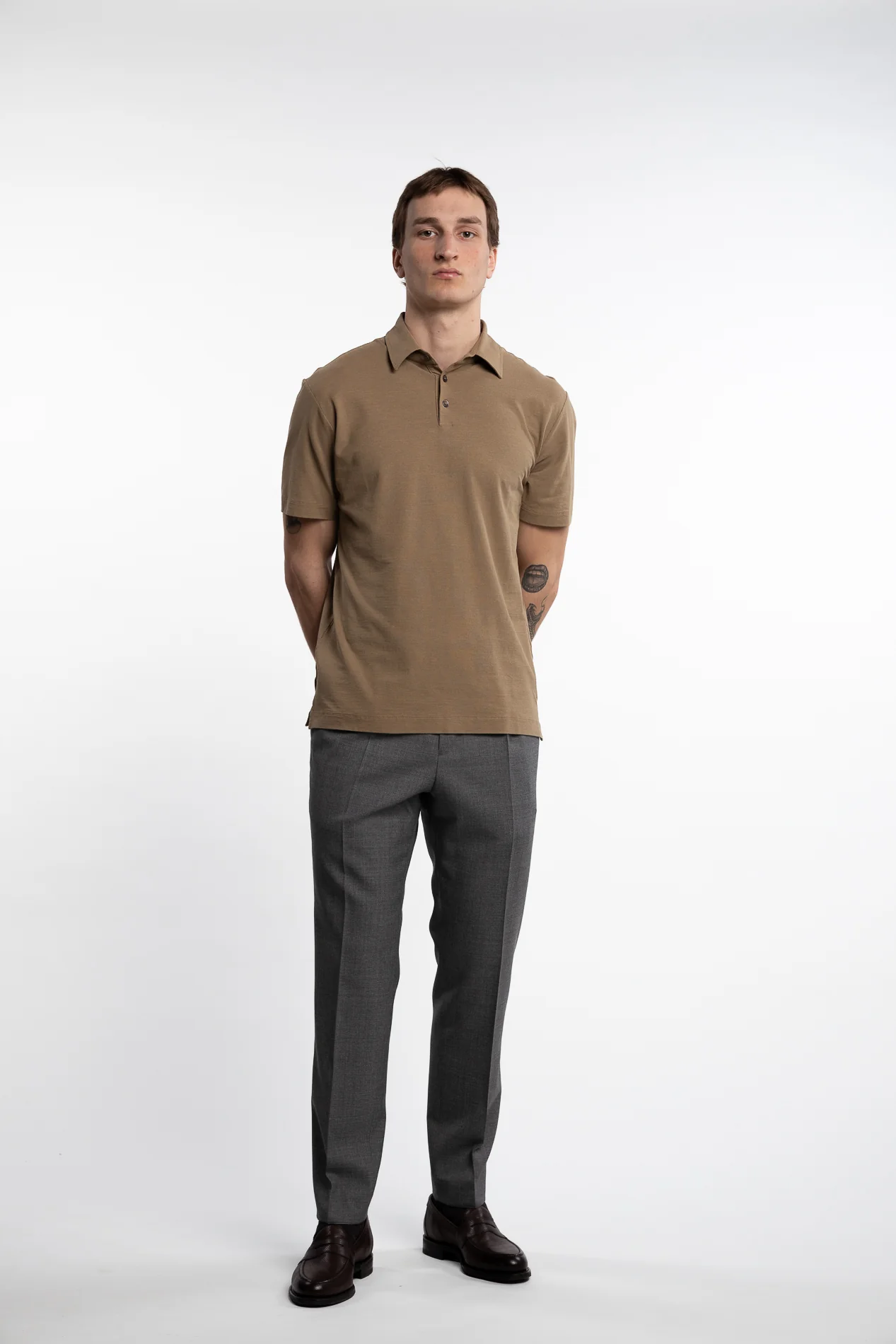 Ice Cotton Short Sleeve Polo Shirt Beige - Image 5