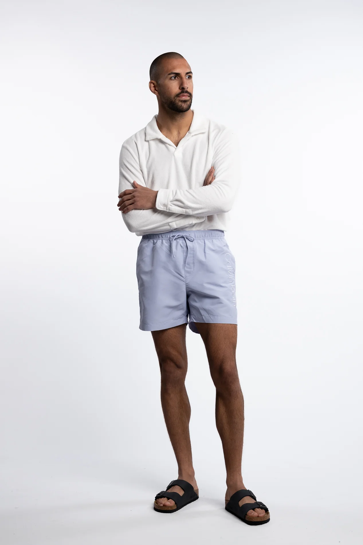 Medium Drawstring Swim Shorts Dusty Cornflower - Image 4