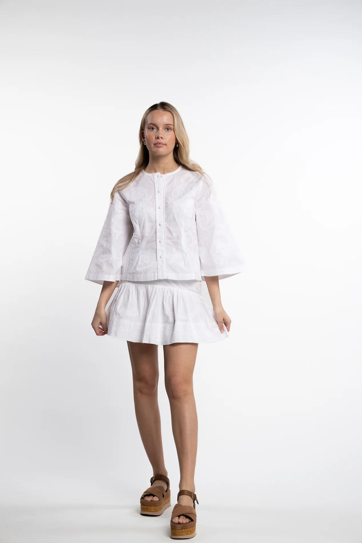 Anya Embroidery Skirt- White - Image 5