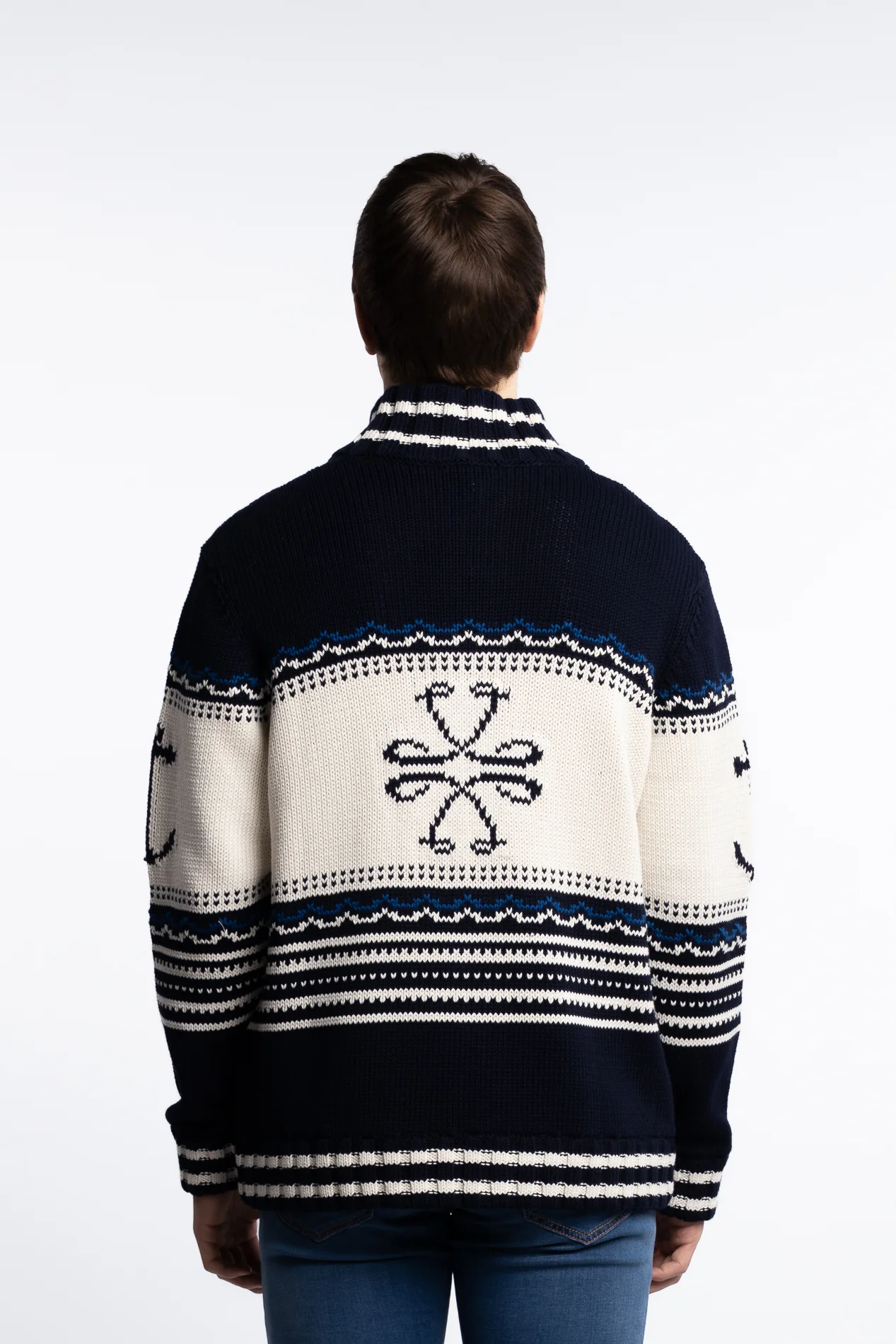 Knitted Resort Cotton Cardigan Navy - Image 4