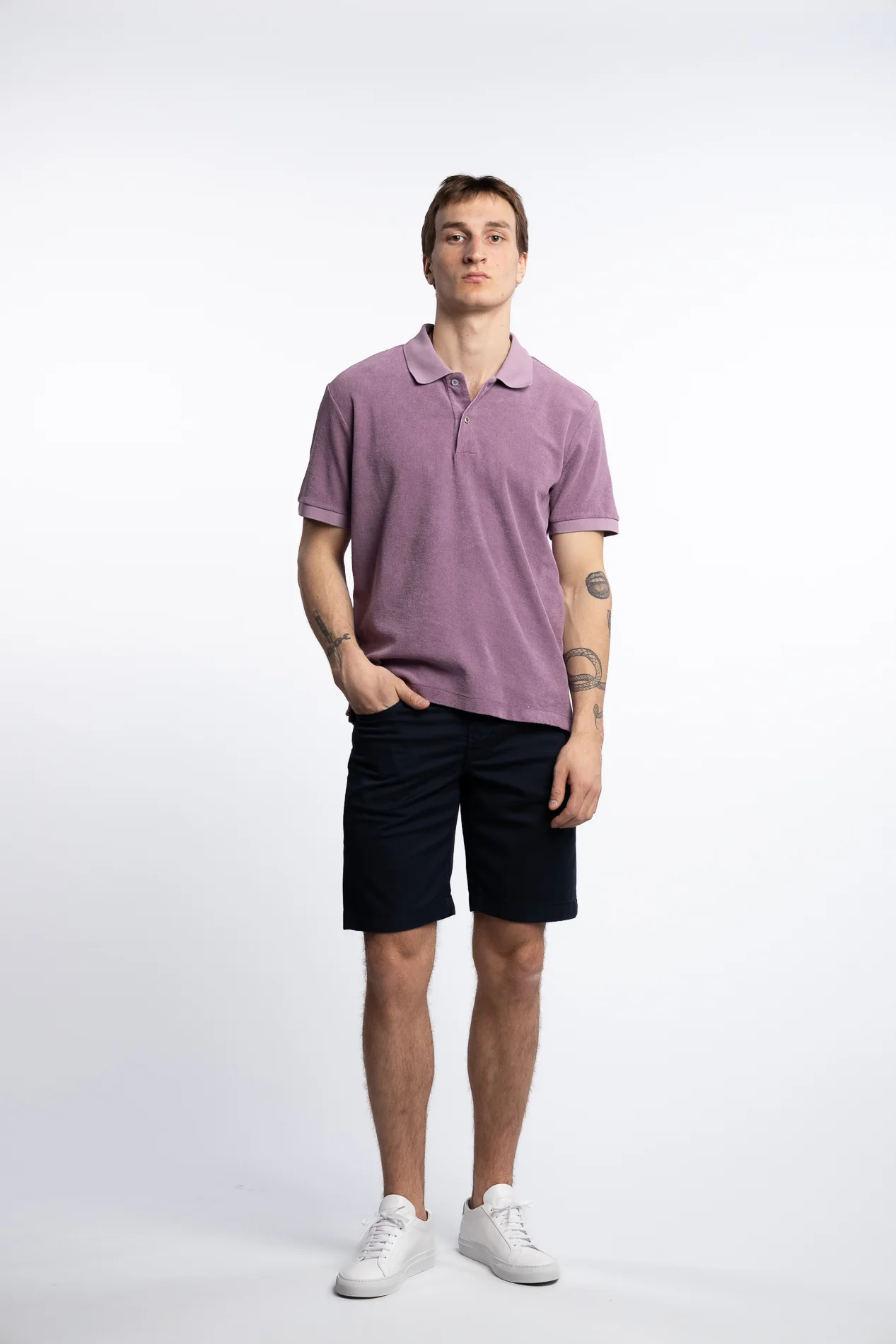 Terrycloth Cotton Polo Purple - Image 5