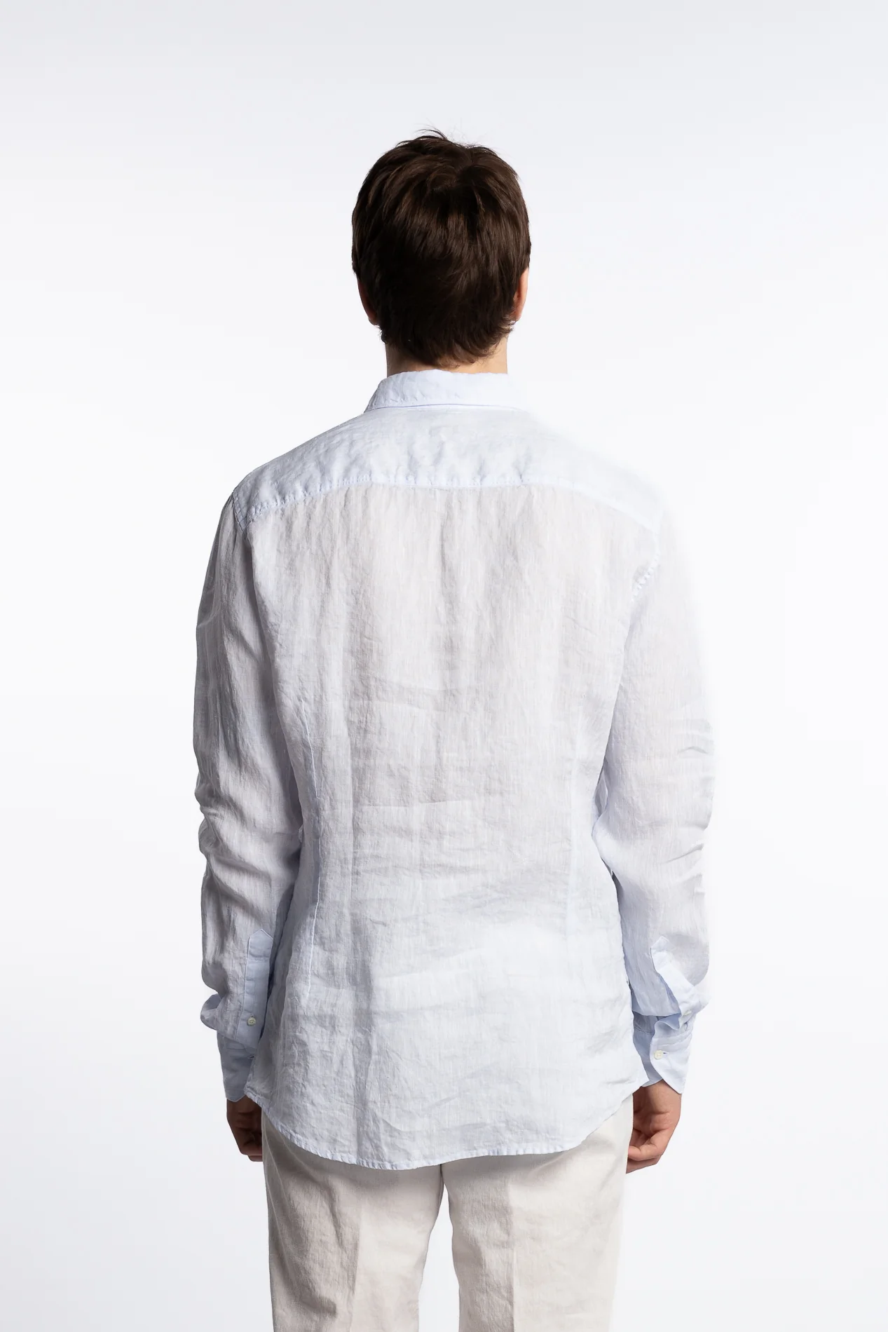 Slimline Linen Shirt Light Blue - Image 5