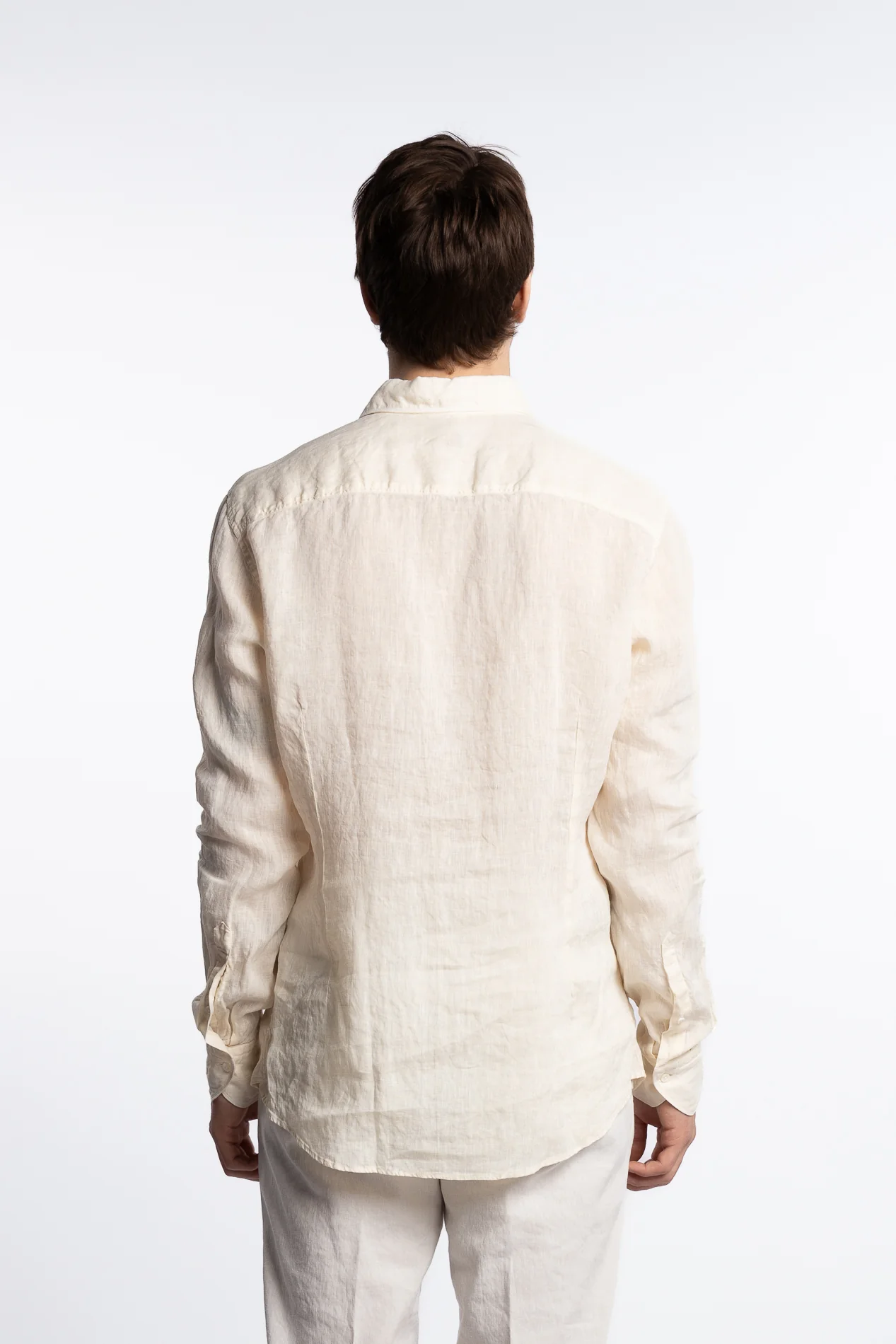 Slimline Linen Shirt Light Yellow - Image 5