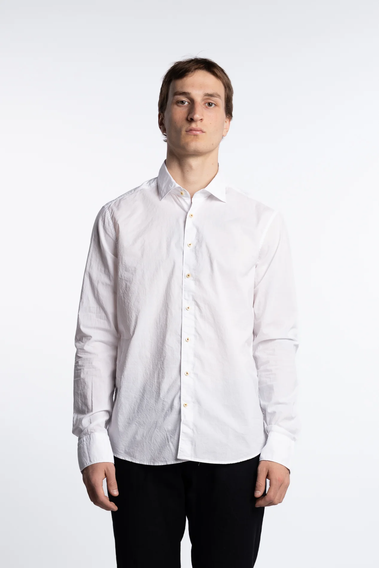 Slimline Cotton Shirt White - Image 3