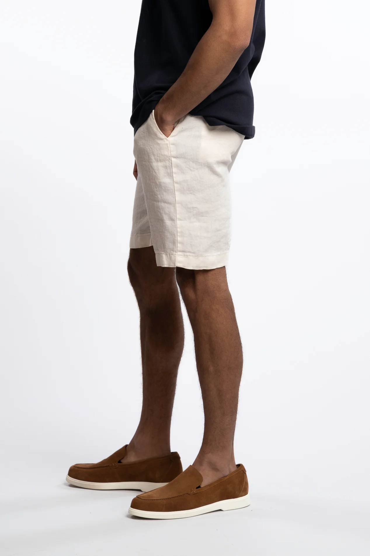 Linen Shorts Ecru - Image 2