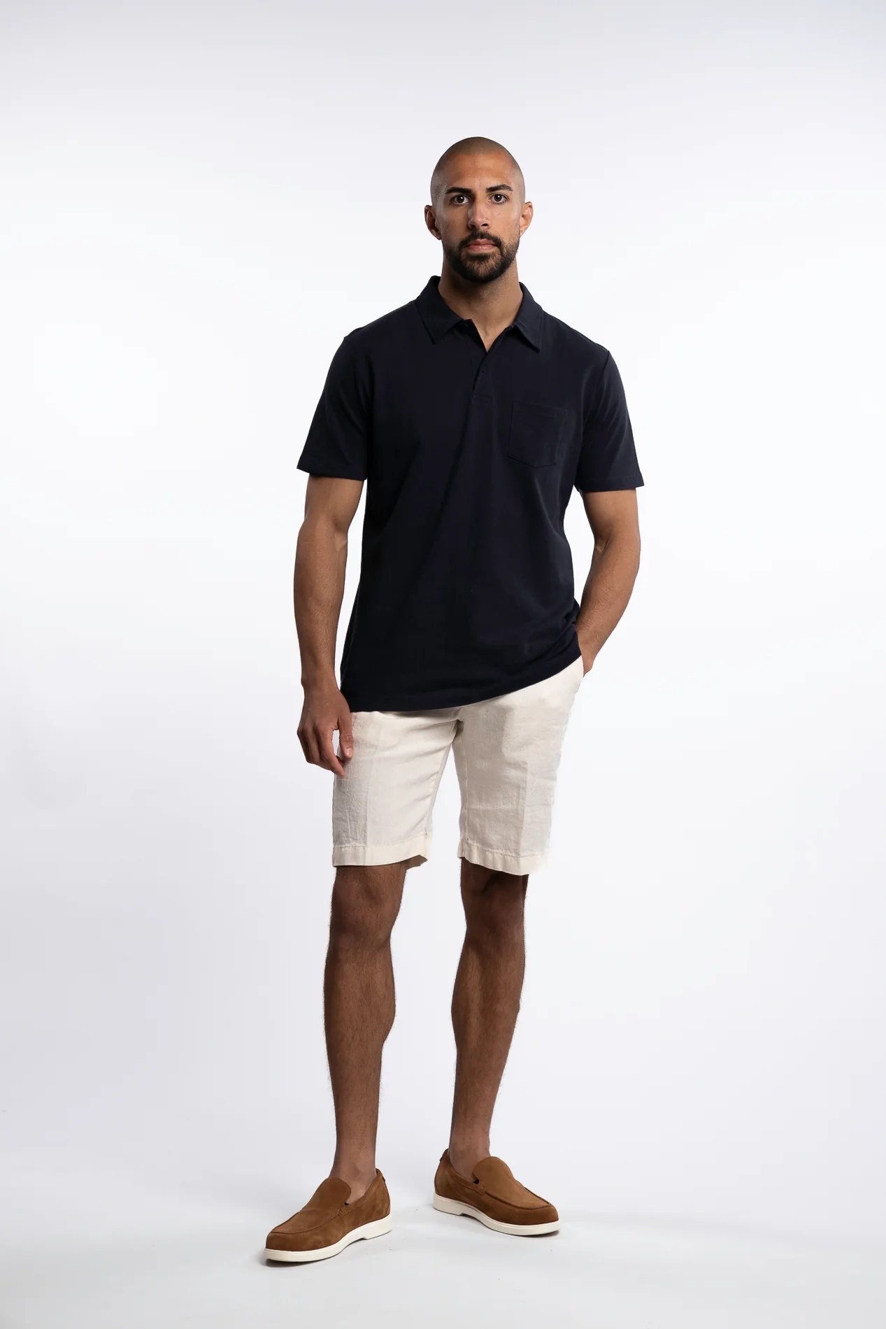 Linen Shorts Ecru - Image 4