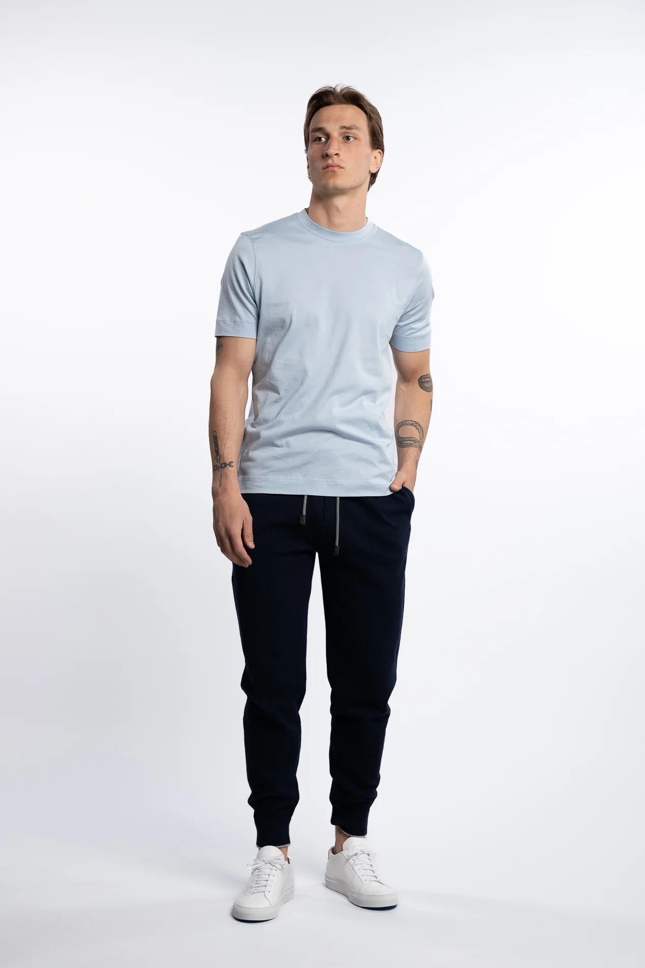 Filo Di Scozia Cotton T-Shirt Light Blue - Image 2