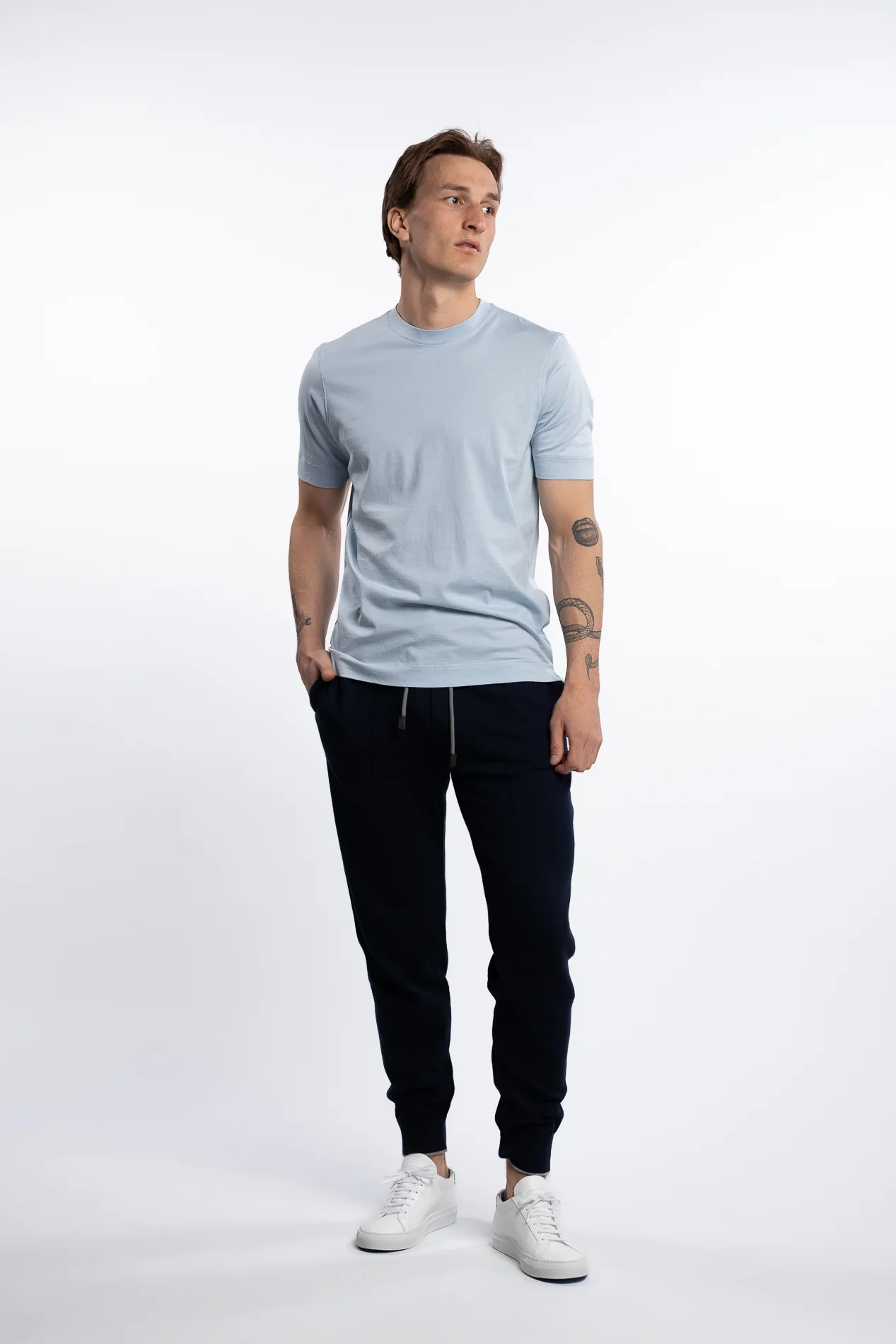 Filo Di Scozia Cotton T-Shirt Light Blue - Image 3