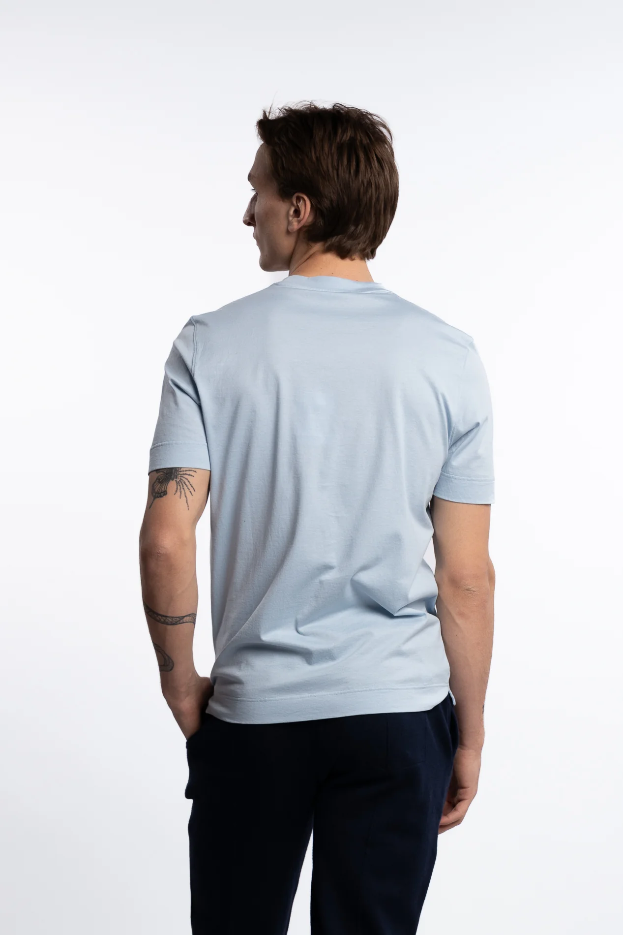 Filo Di Scozia Cotton T-Shirt Light Blue - Image 5