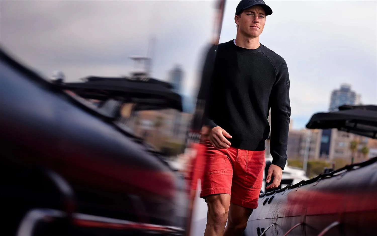 Grinder Corduroy Shorts Red Crimson - Image 2