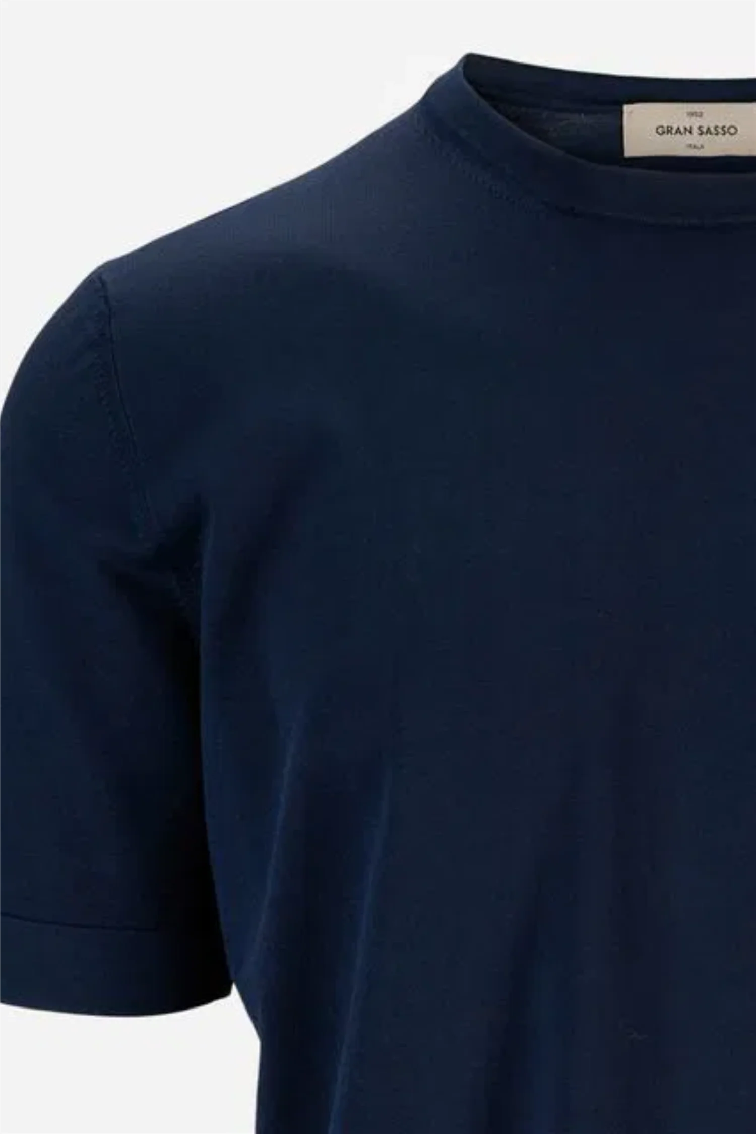 Crew Neck T-shirt Organic Cotton Navy - Image 4