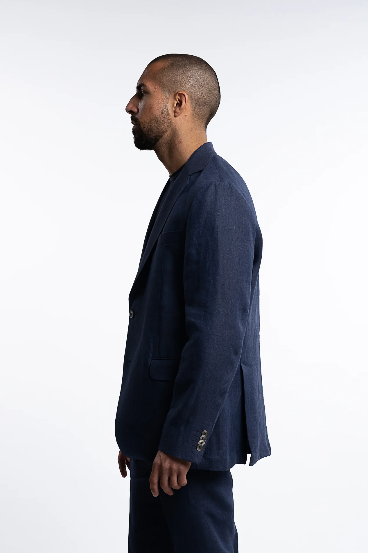 Ferry Regular Fit Soft Linen Blazer Navy - Image 2