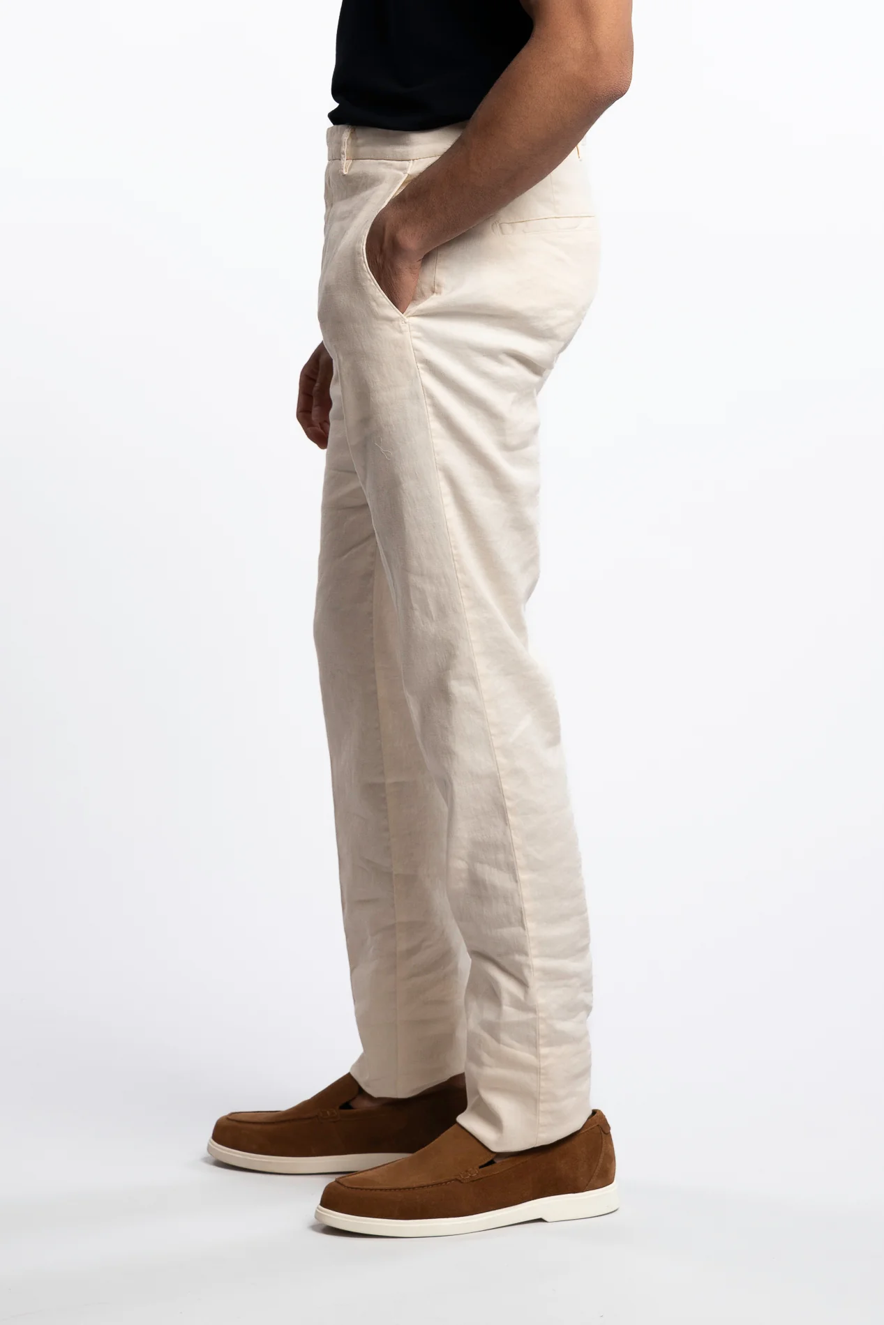 Vulcano Cotton/Linen Chinos Ecru - Image 2