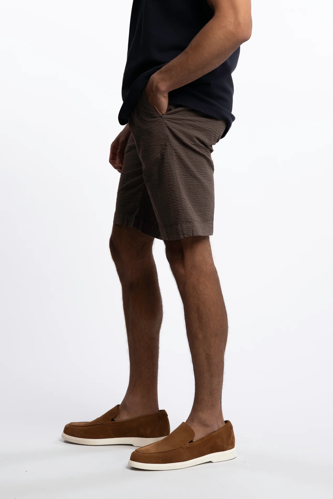 Seersucker Shorts Brown - Image 2
