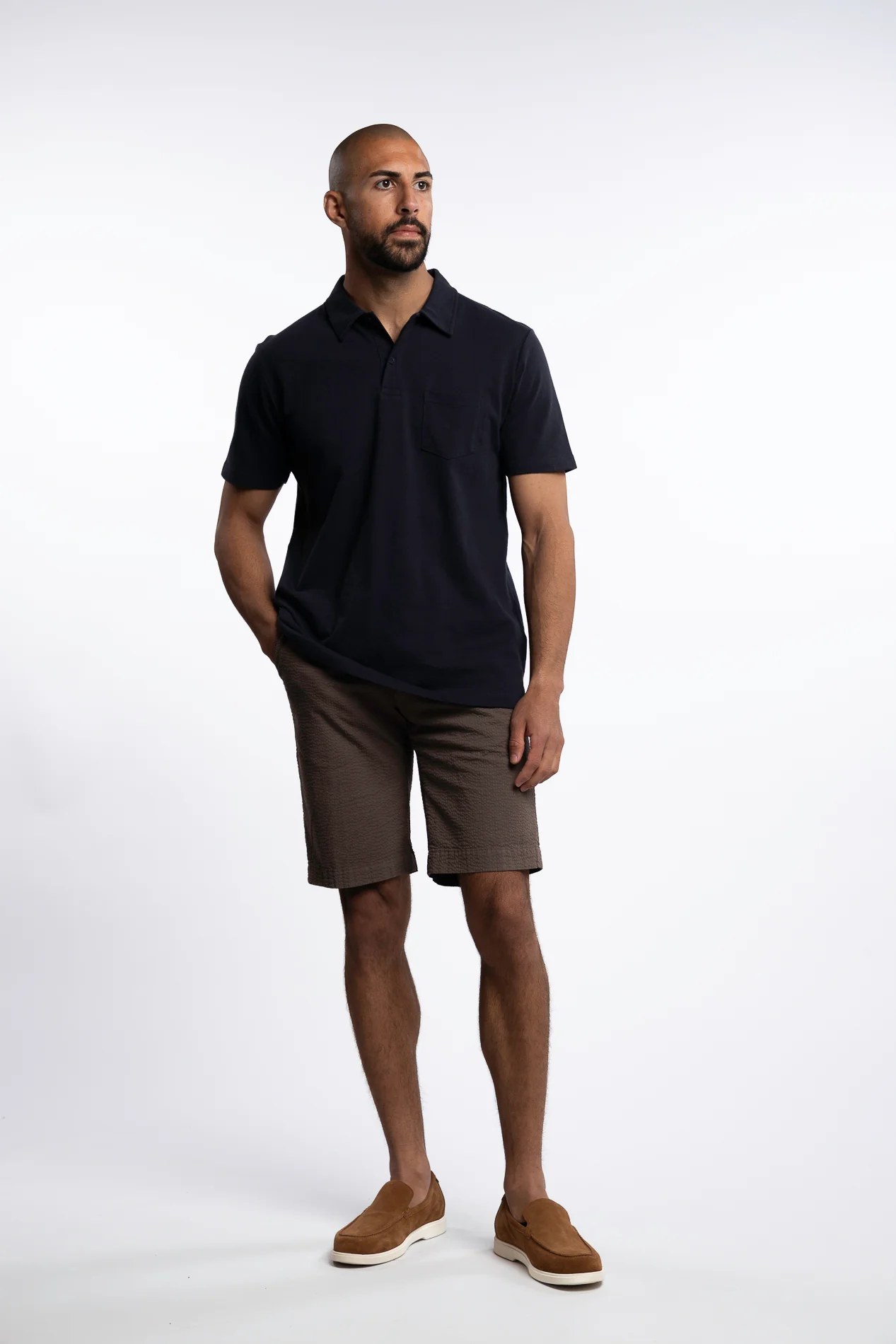 Seersucker Shorts Brown - Image 4