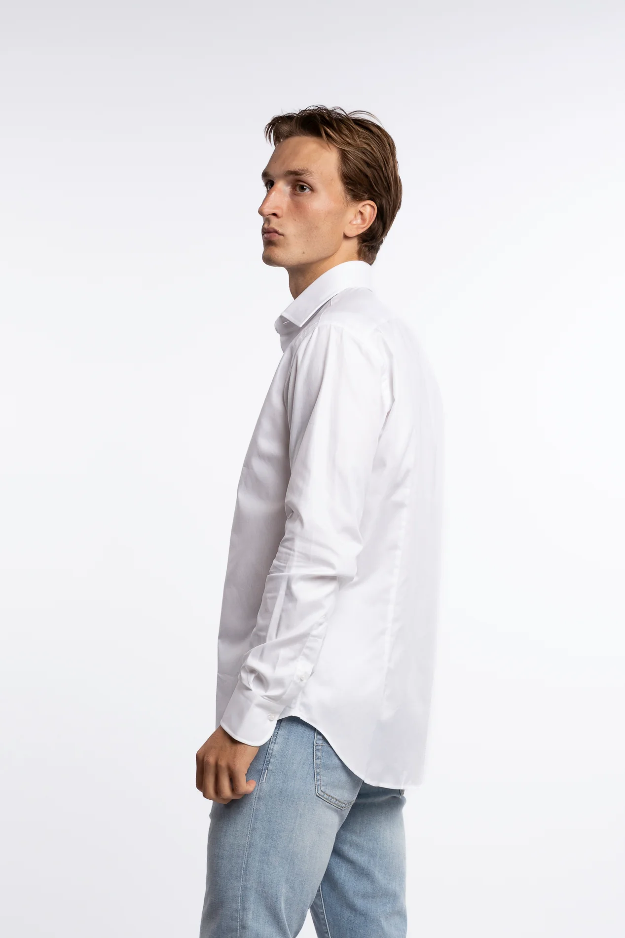 White Cotton Non Iron Shirt White - Image 3
